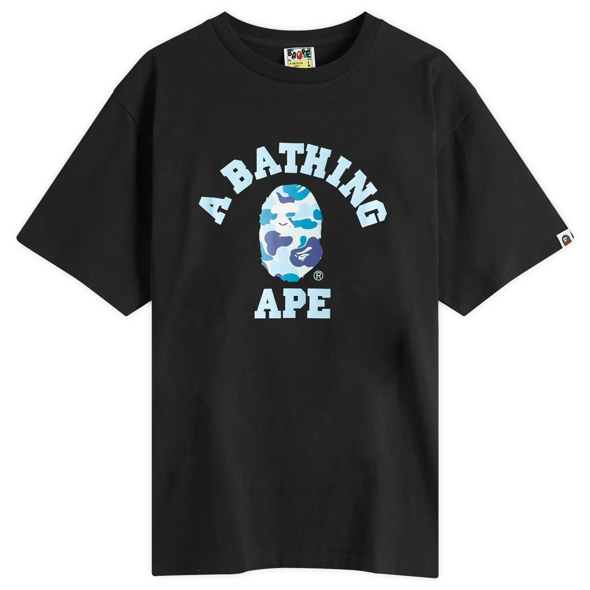 A Bathing Ape Men's Abc Camo College Tee Black X Blue