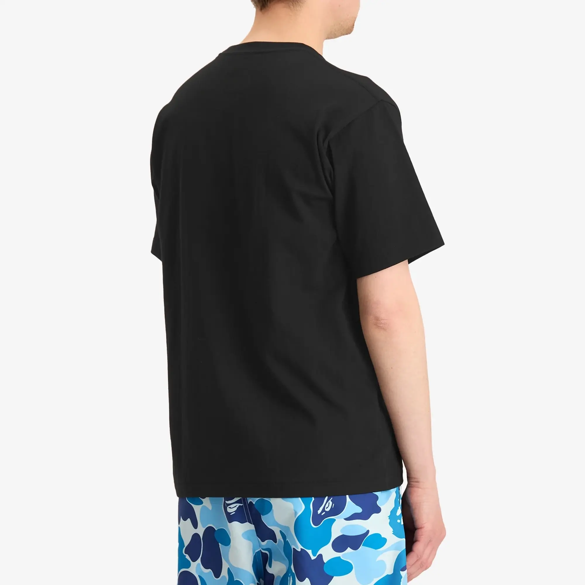A Bathing Ape Men's Abc Camo College Tee Black X Blue