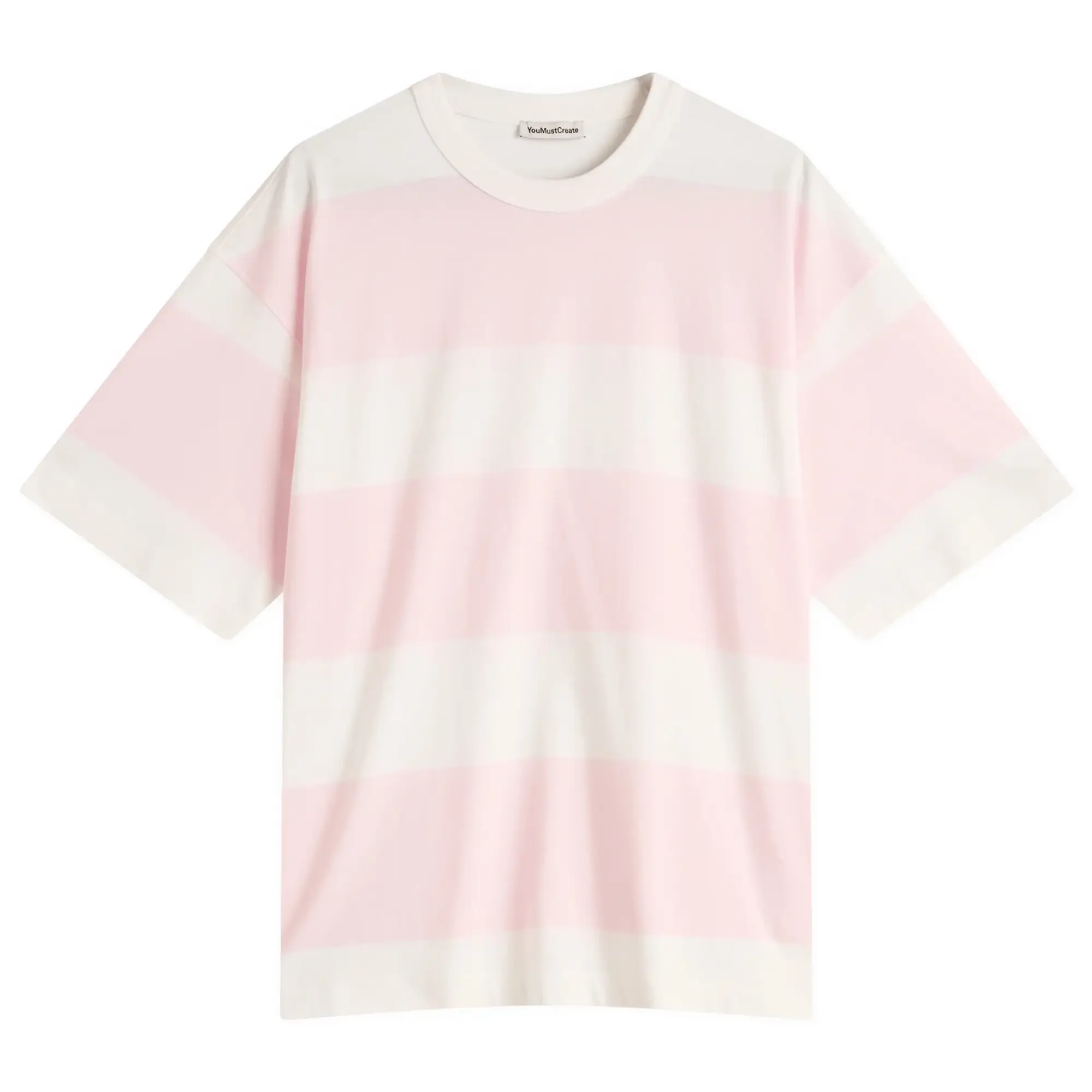 YMC Men's Triple Stripe T-Shirt Light Pink/White