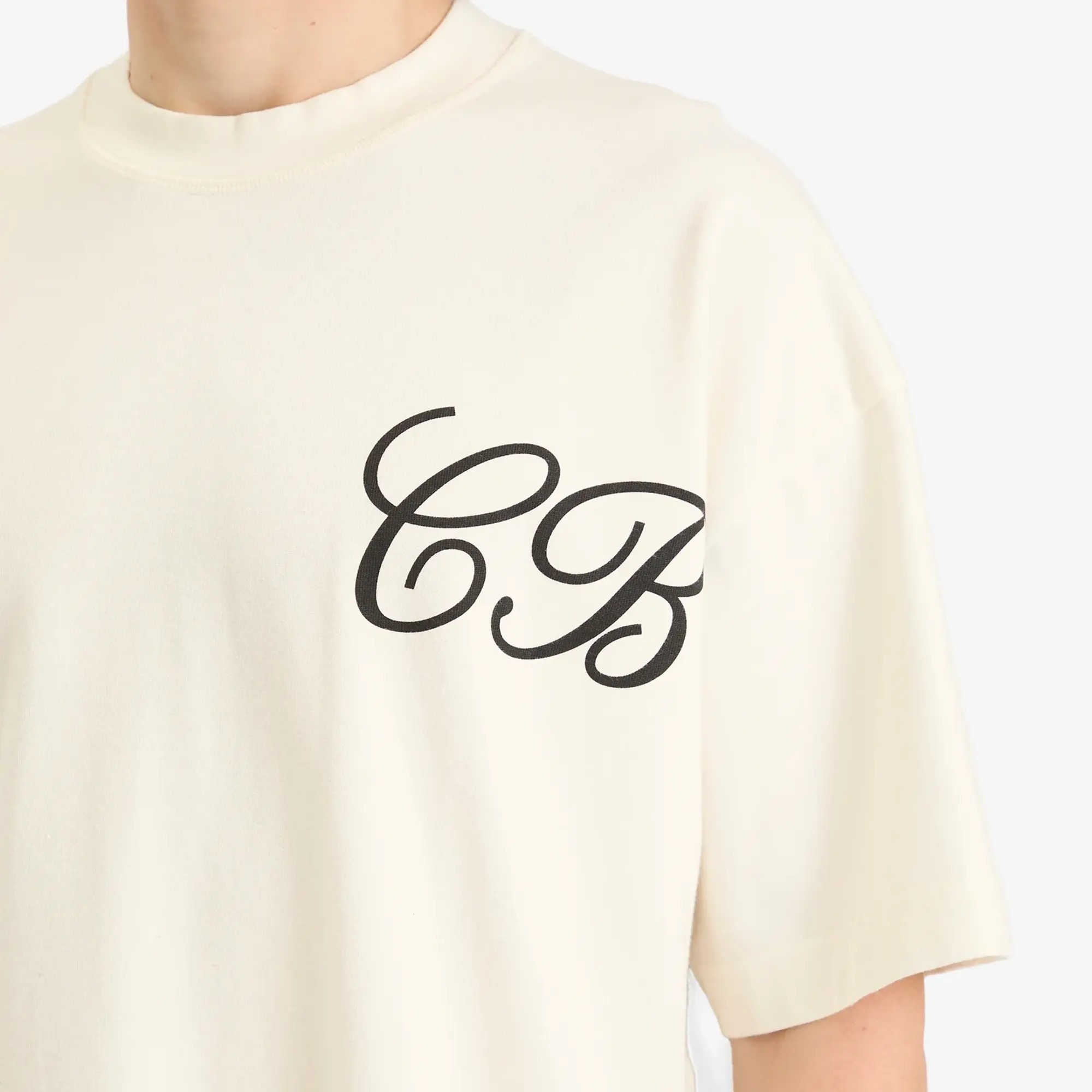 Cole Buxton Men's Cursive 2 Star T-Shirt Vintage White