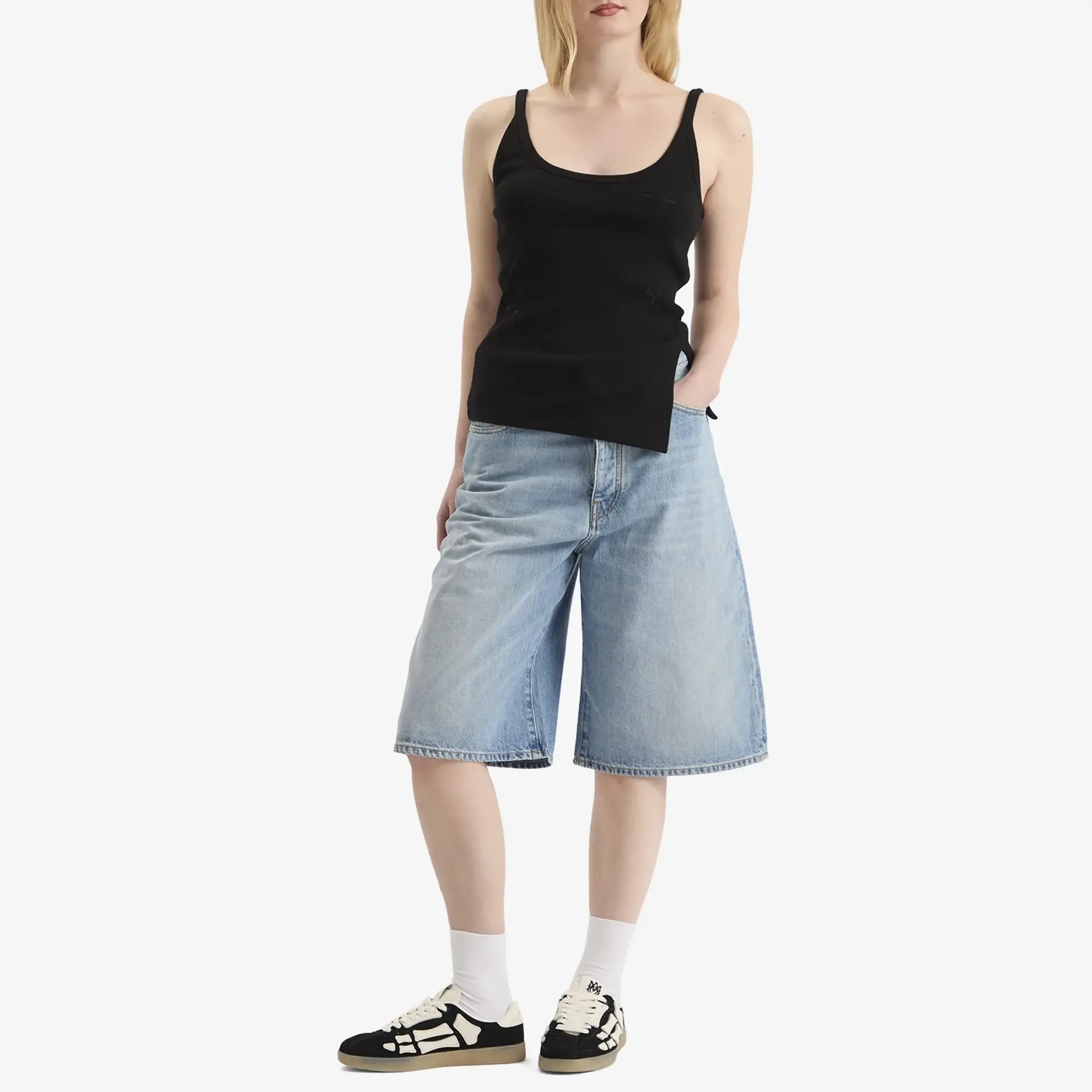 AMIRI Women's Denim Shorts Stone Indigo