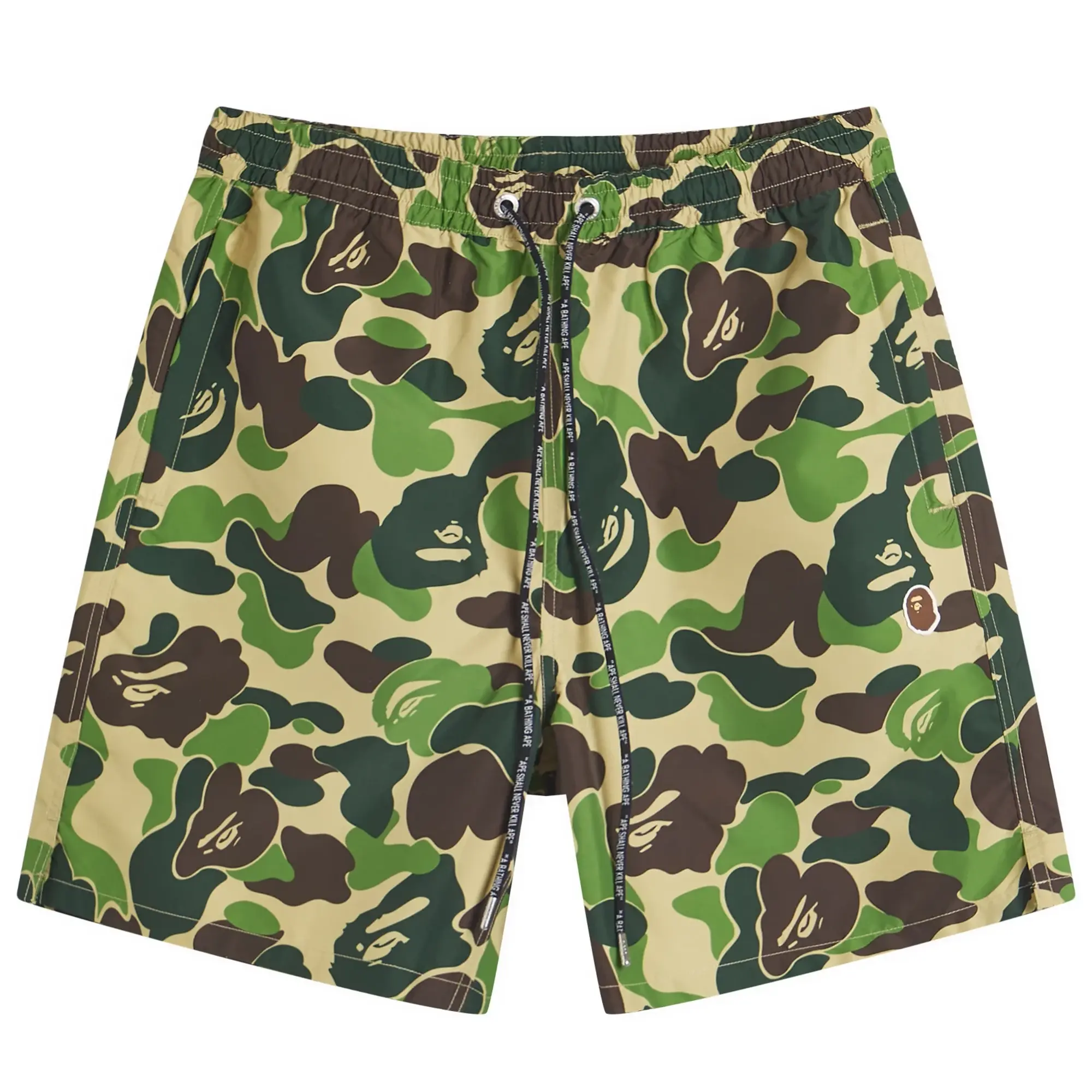 A Bathing Ape Men's Abc Camo One Point Relaxed Fit Water Shorts Green