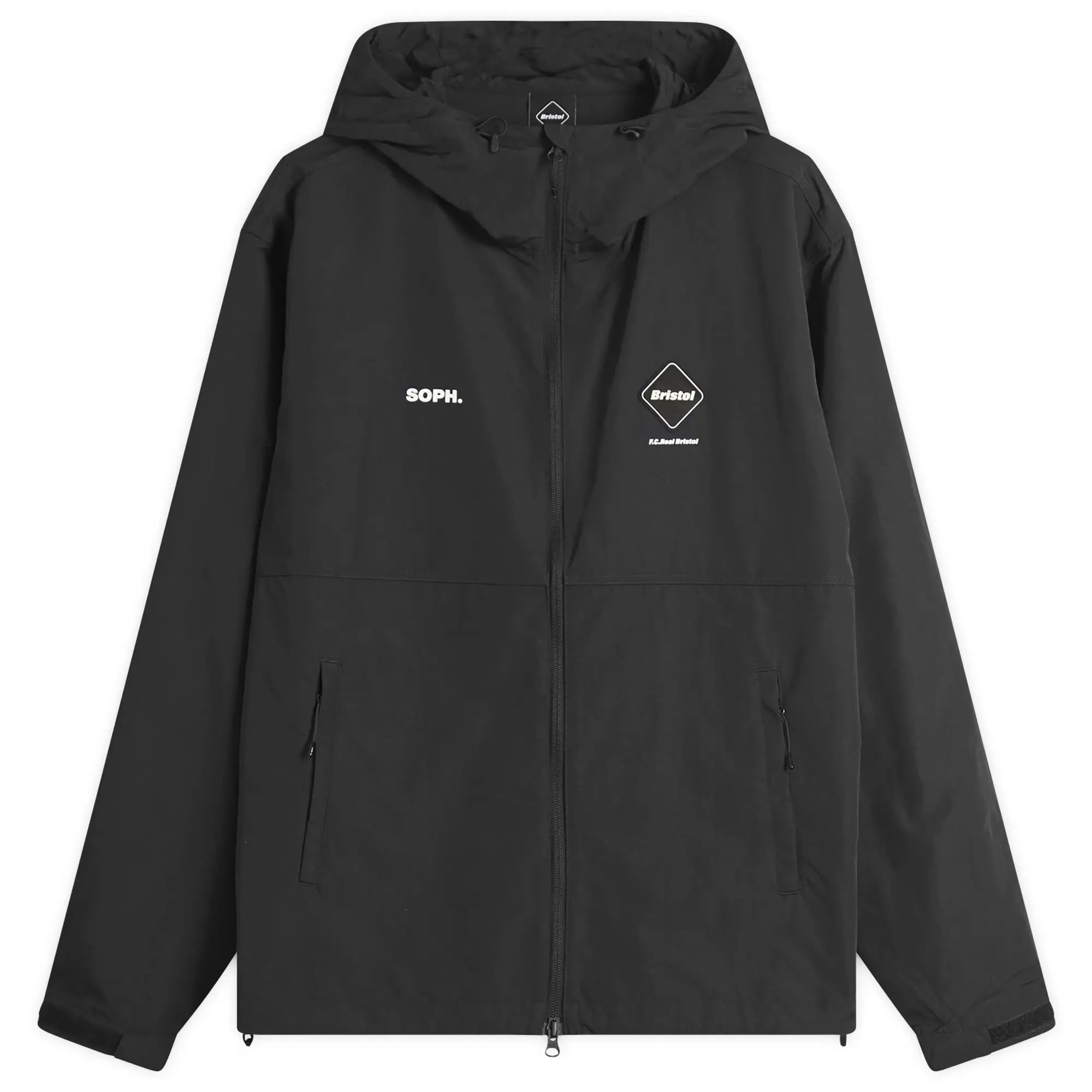 F.C. Real Bristol Men's Supplex Nylon Hooded Jacket Black