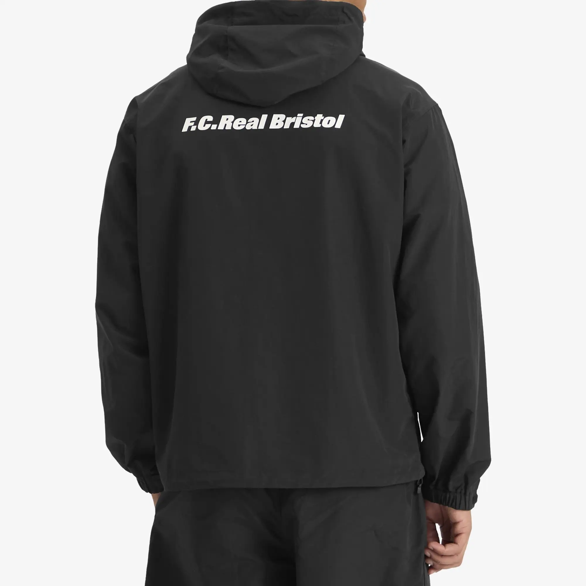 F.C. Real Bristol Men's Supplex Nylon Hooded Jacket Black