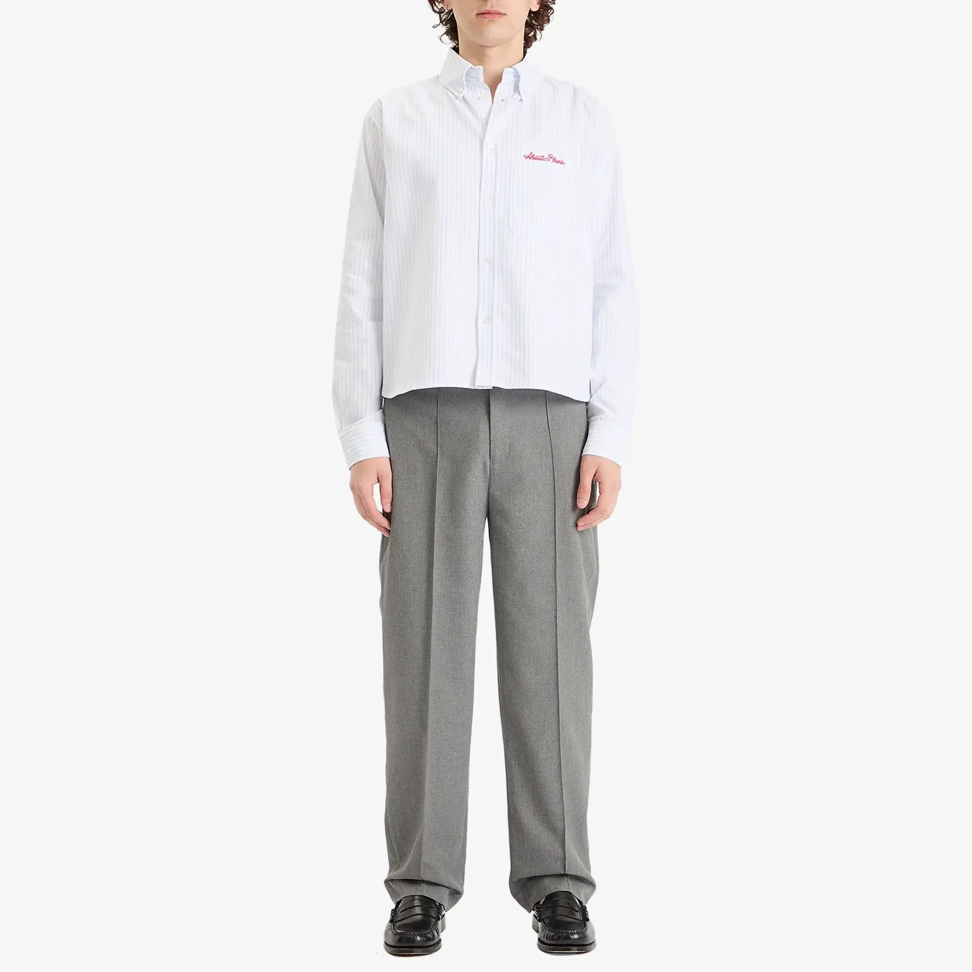 about:blank Men's Everyday Pleated Trouser Light Grey