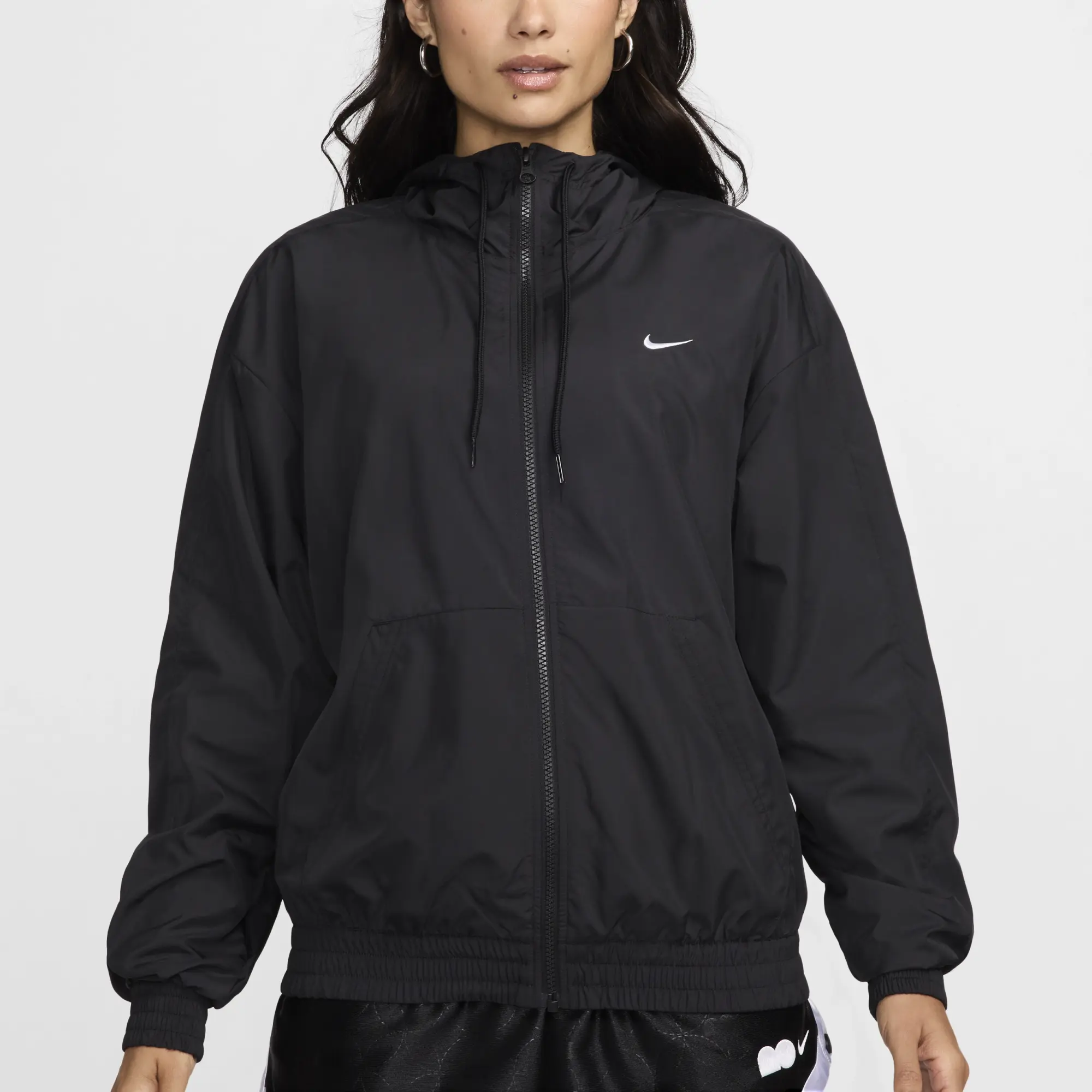 Nike Sportswear Classic Wovens Women's Loose UV Hooded Jacket - Black - Polyester