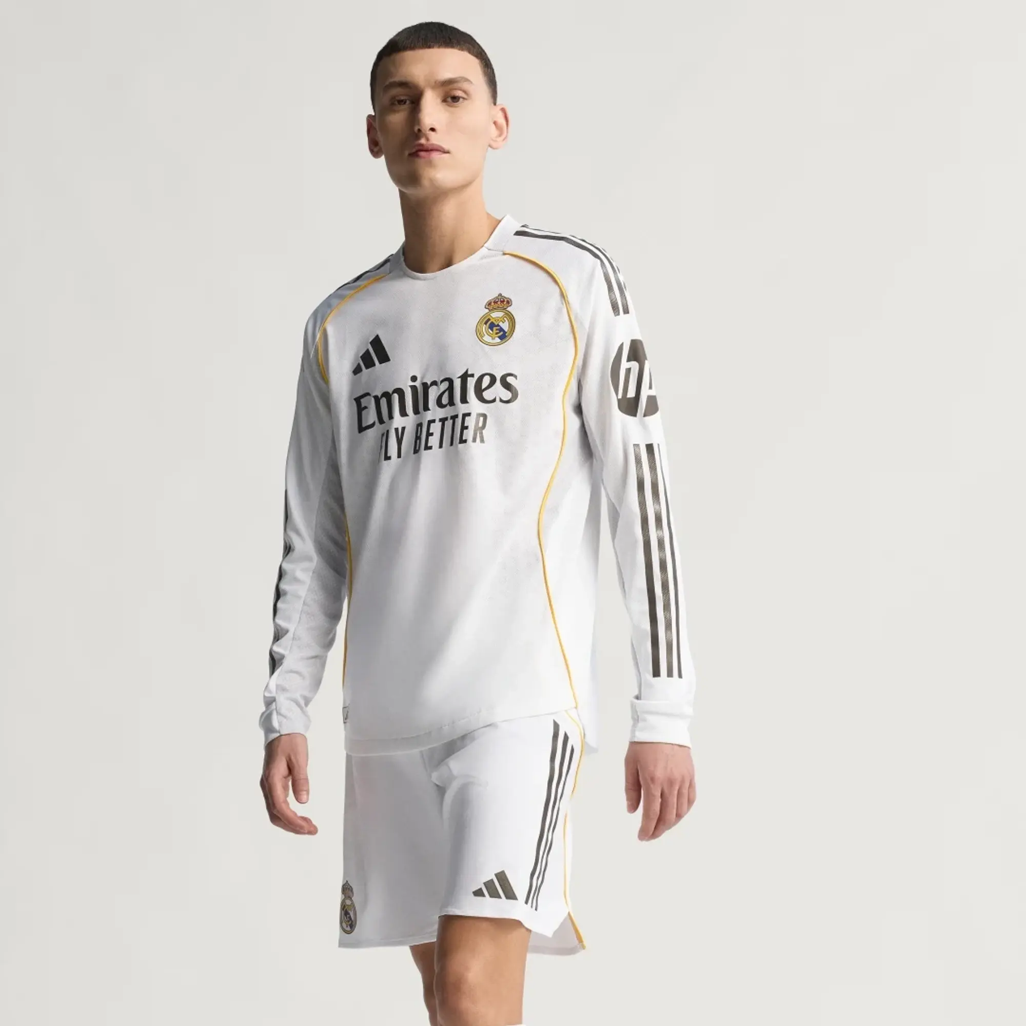 adidas Real Madrid 25/26 Long Sleeve Home Authentic Jersey