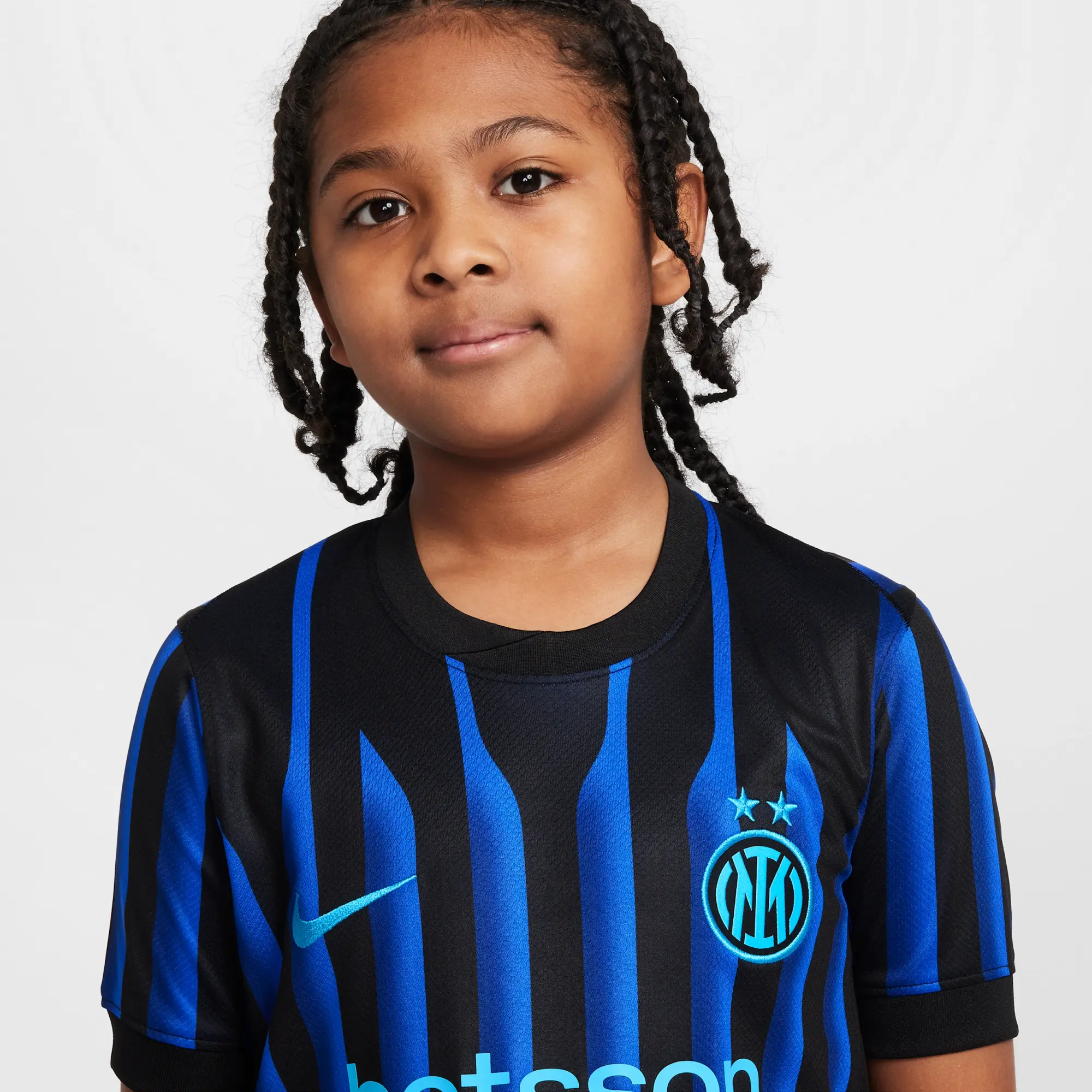 Inter Milan 2025/26 Stadium Home Older Kids' Nike Dri-FIT Football Replica Shirt - Blue - Polyester