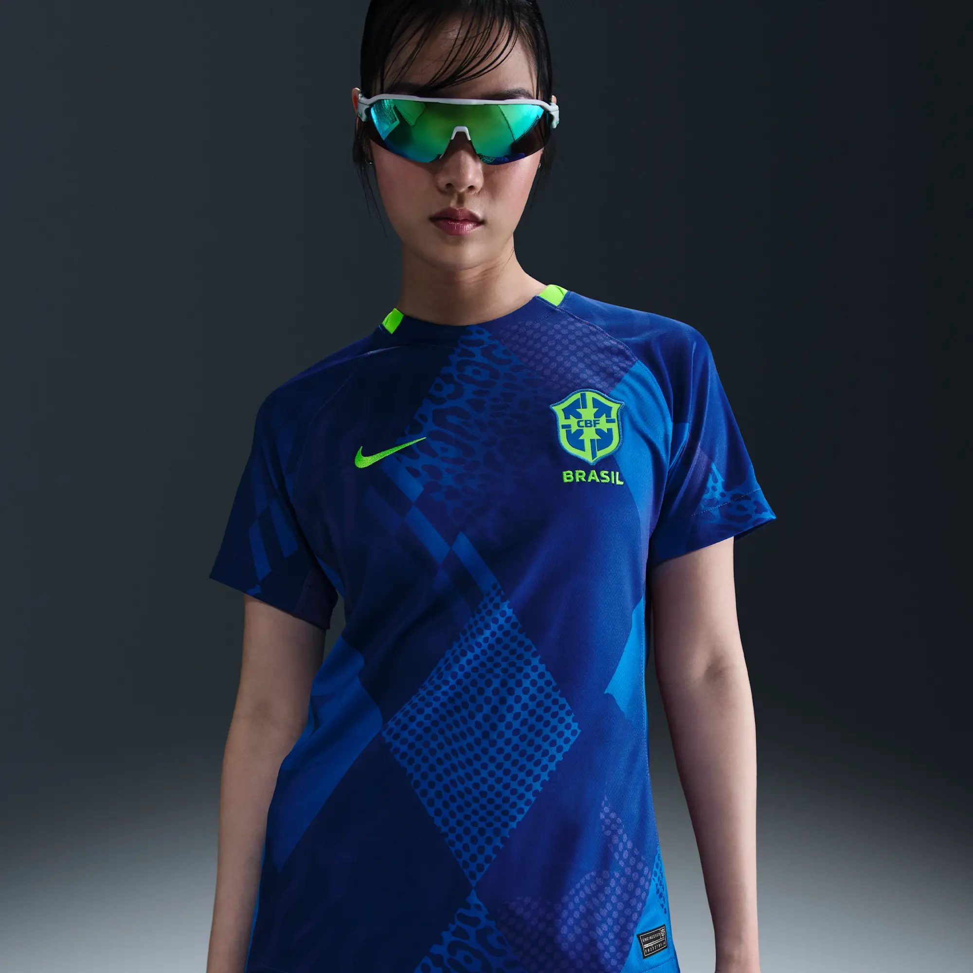 Brazil 2025 Stadium Away (Women's Team) Women's Nike Dri-FIT Soccer Replica Jersey - Blue - Polyester