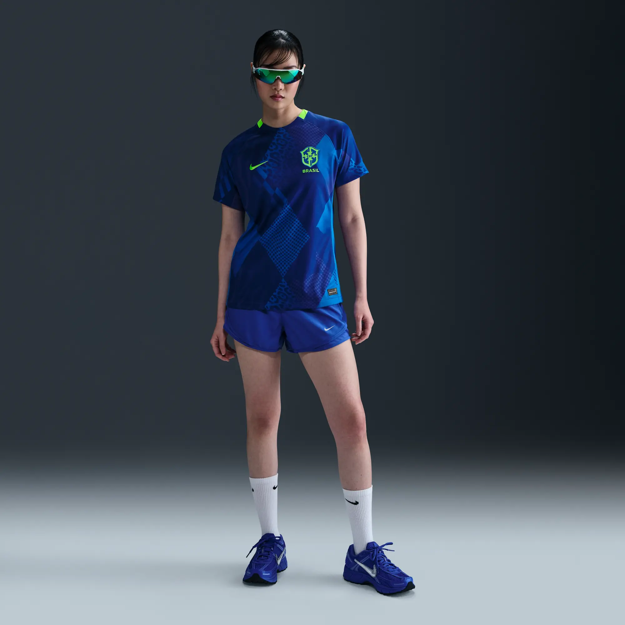 Brazil 2025 Stadium Away (Women's Team) Women's Nike Dri-FIT Soccer Replica Jersey - Blue - Polyester