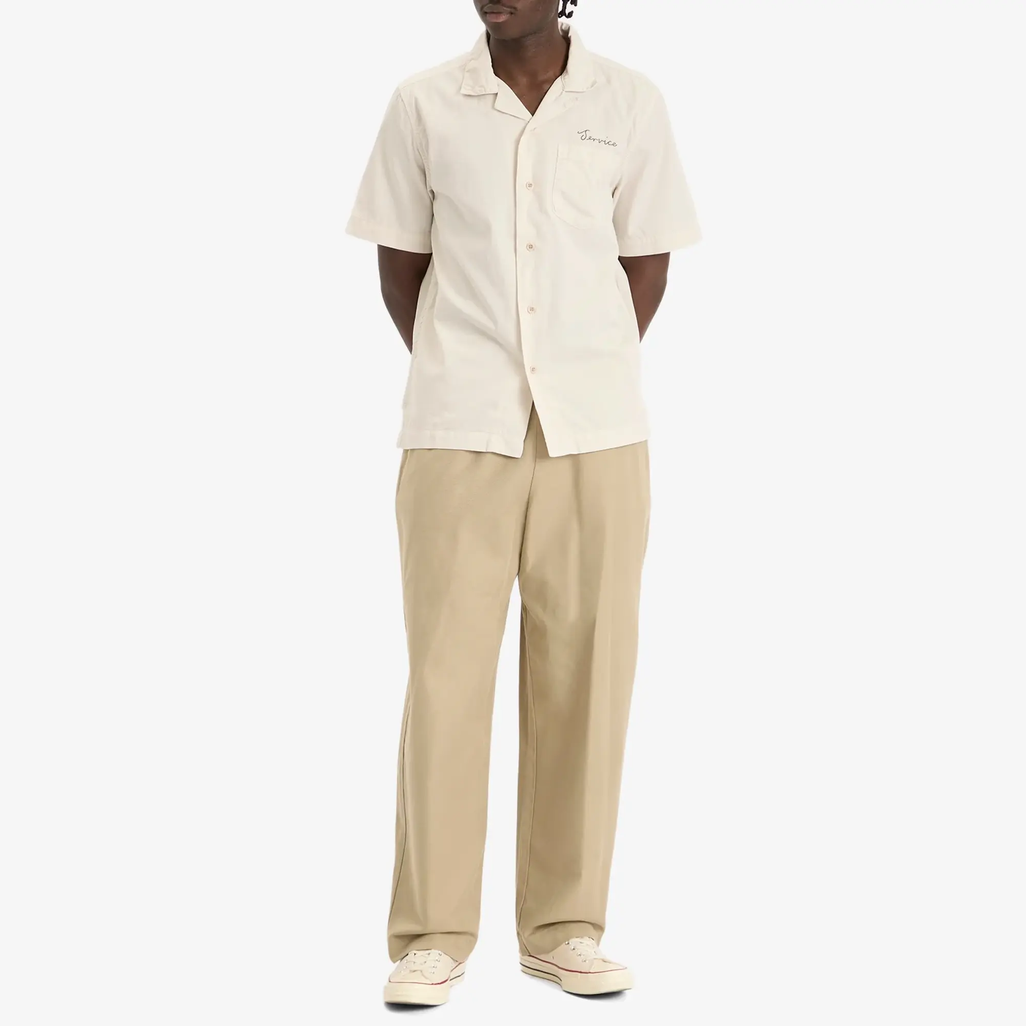Service Works Men's Script Resort Shirt Salt