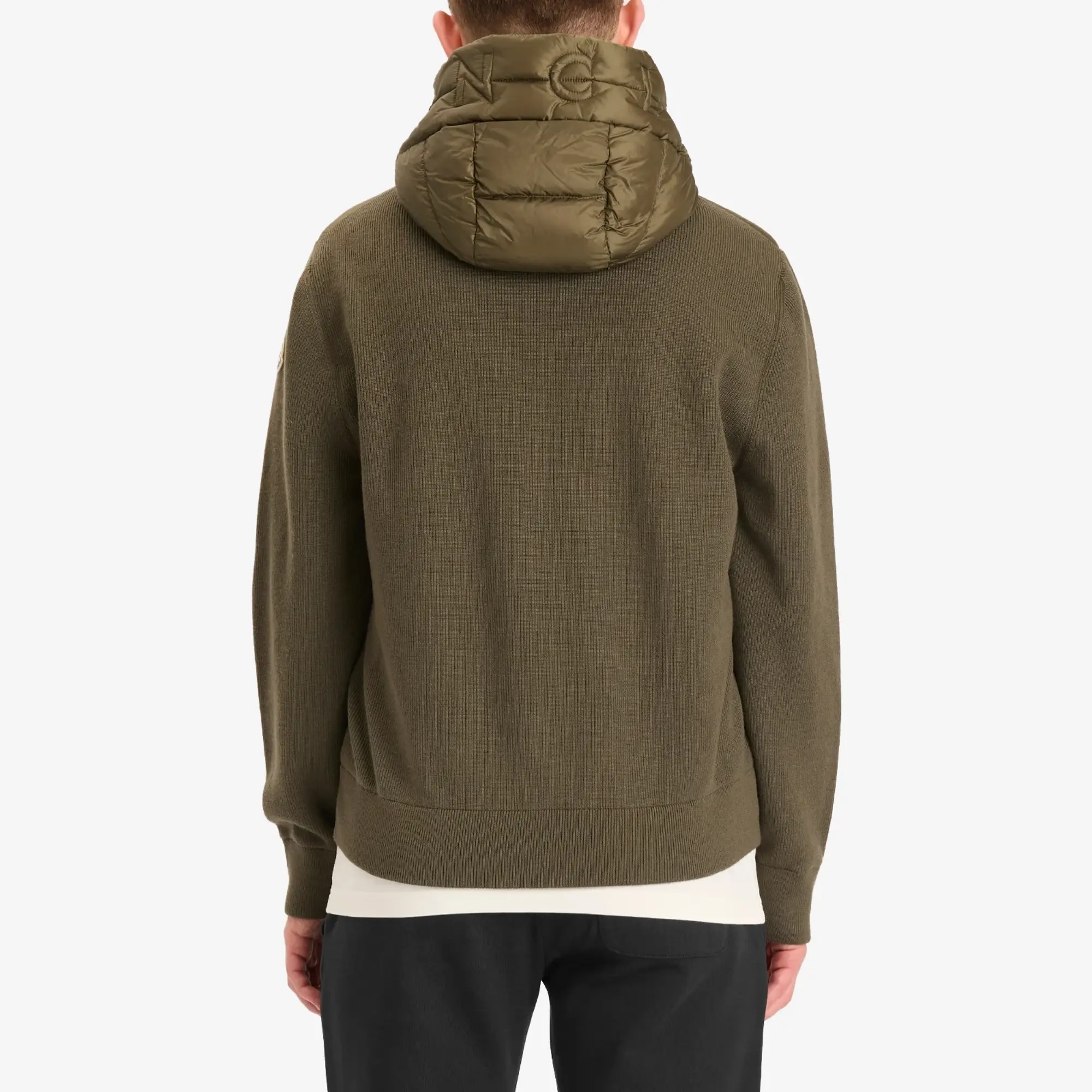 Moncler Men's Hybrid Zip Through Hooded Jacket Green