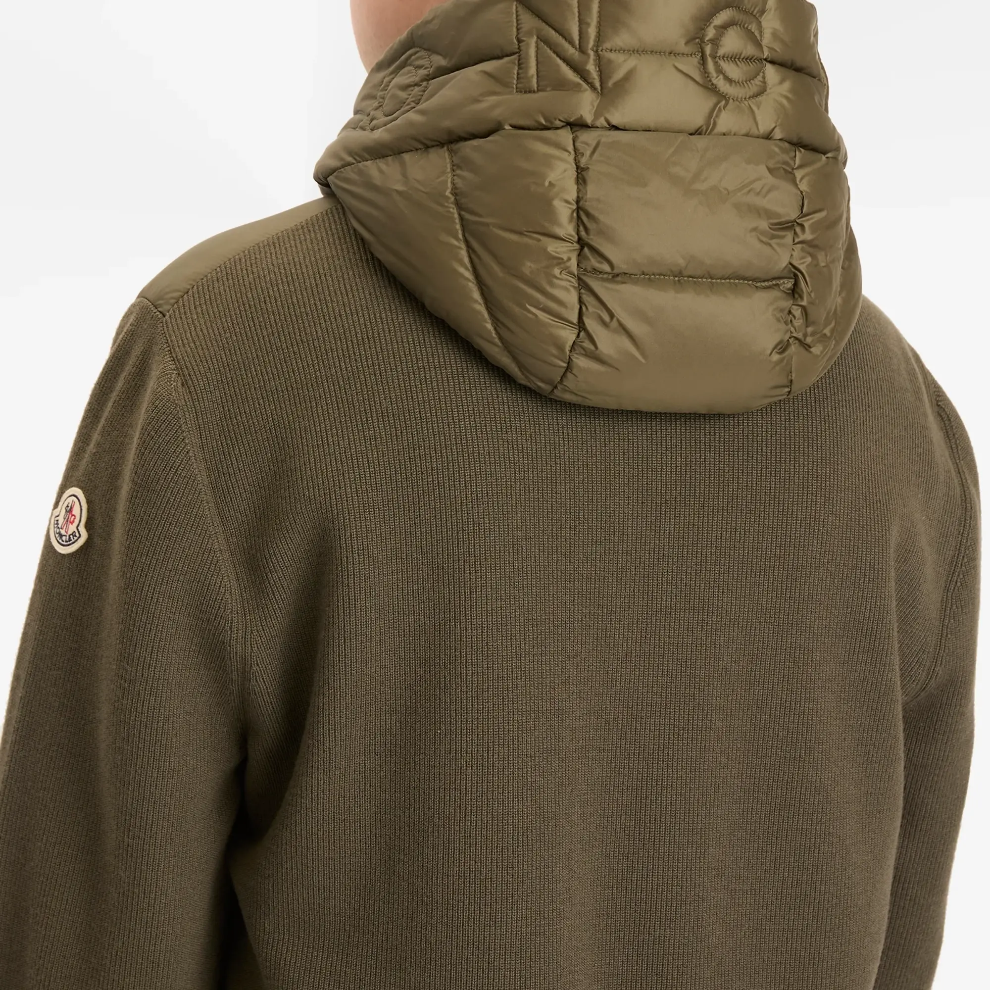 Moncler Men's Hybrid Zip Through Hooded Jacket Green