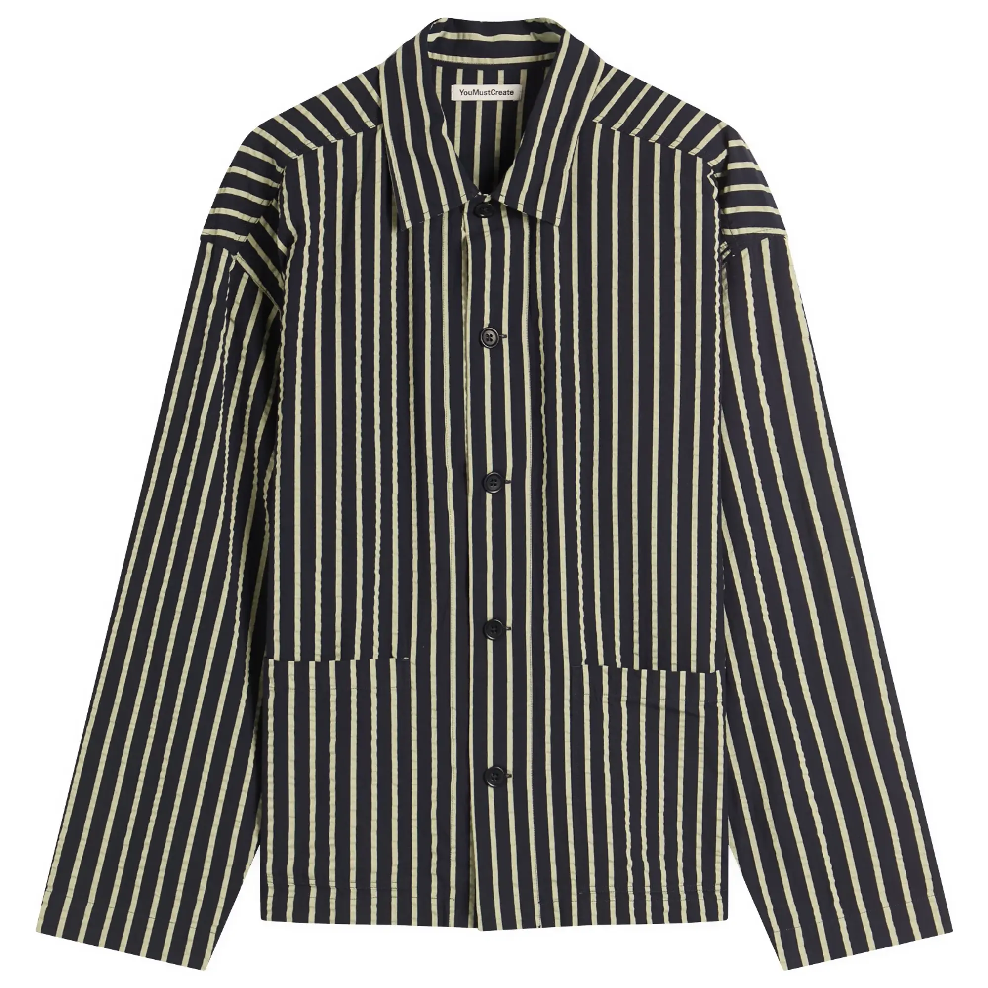 YMC Men's PJ Stripe Jacket Navy/Yellow