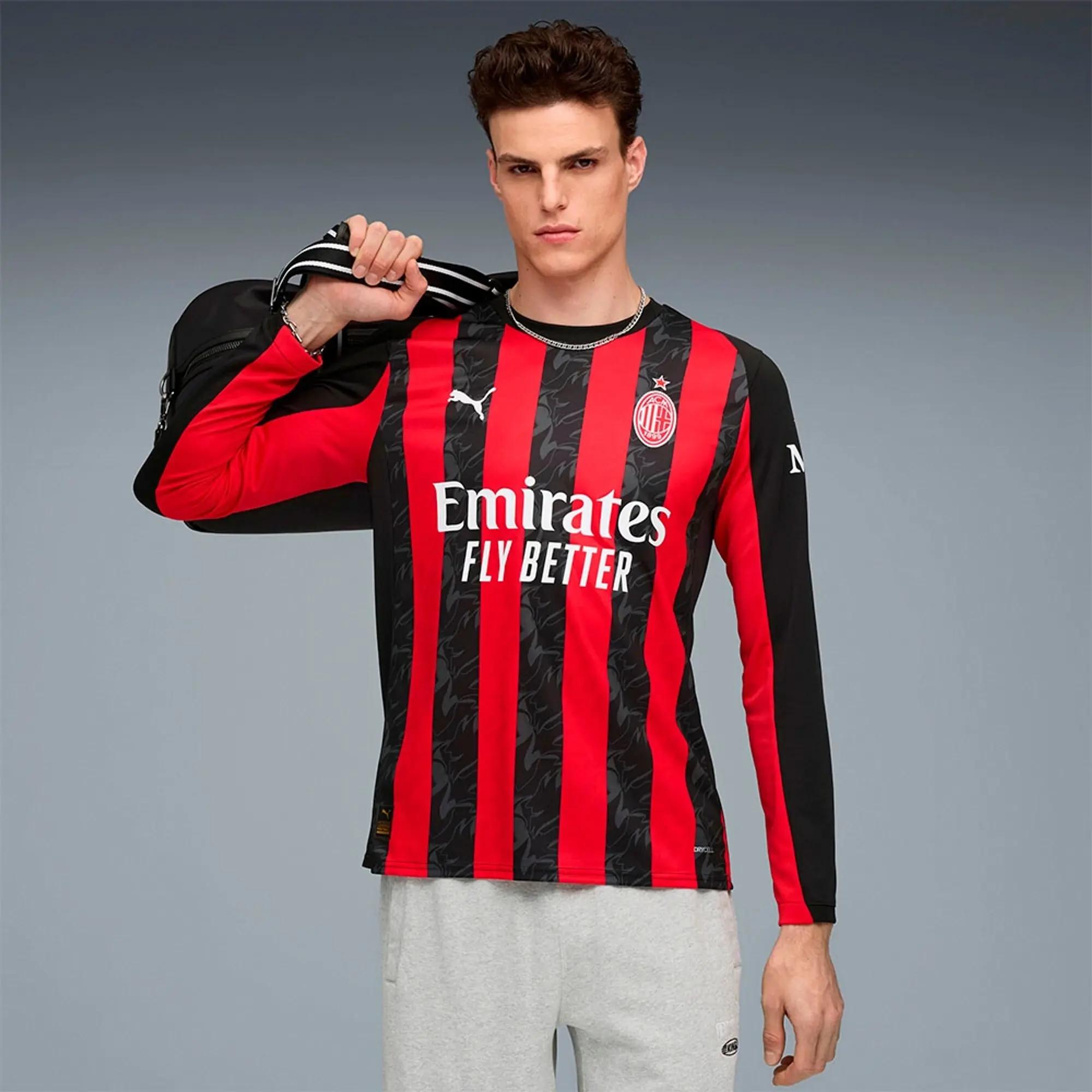 PUMA AC Milan 25/26 Long Sleeve Home Jersey Men, For All Time Red/Black