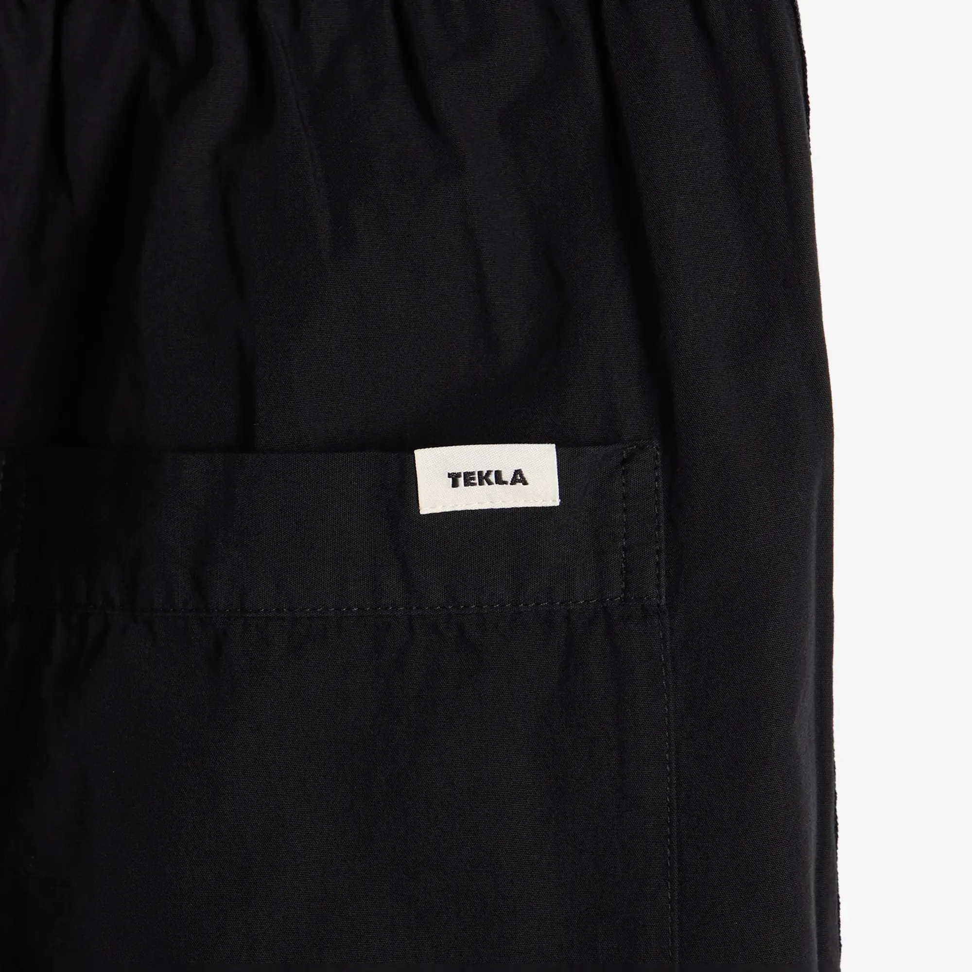 Tekla Fabrics Poplin Sleep Pant All Black
