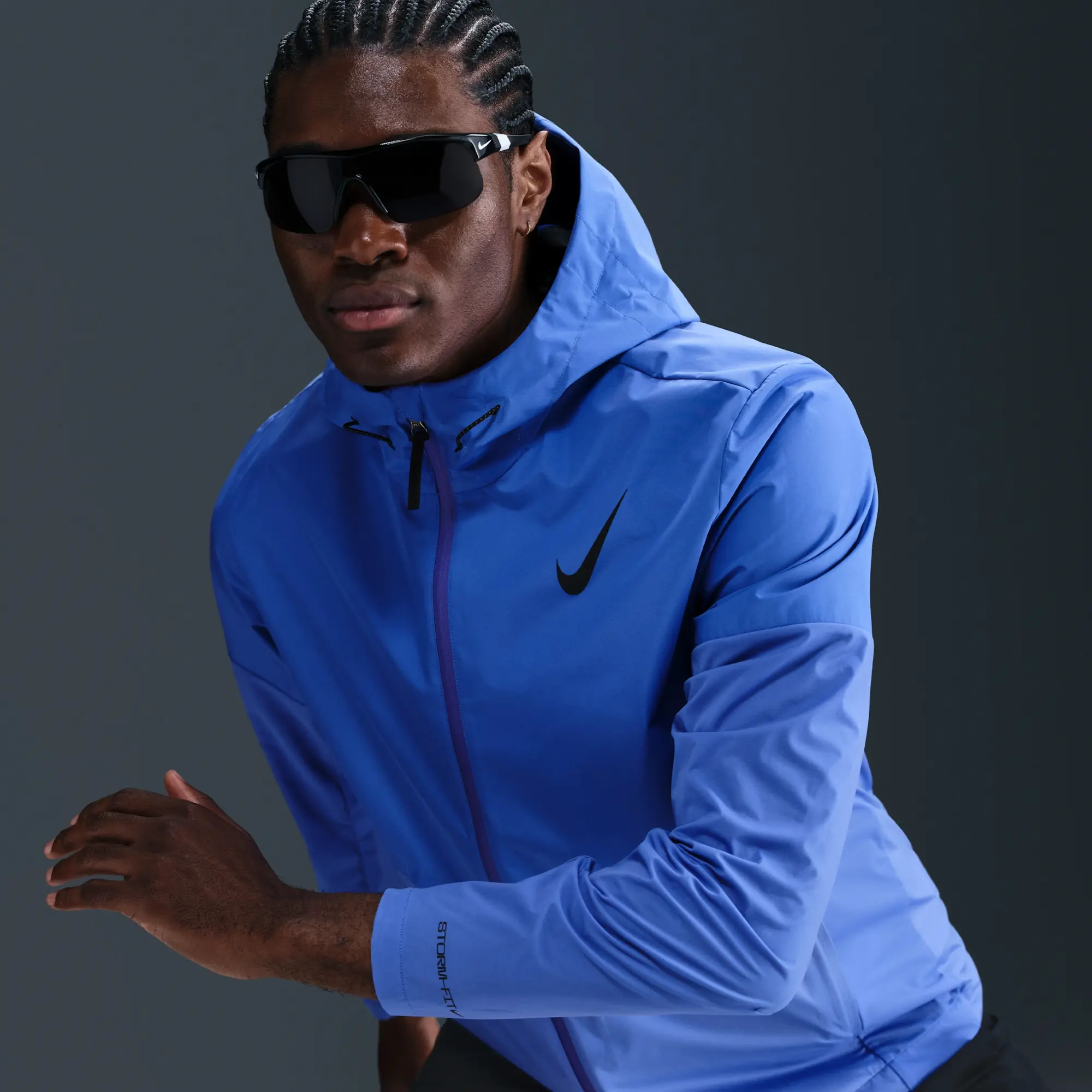 Nike AeroSwift Men's Storm-FIT Aerogami Running Jacket - Blue - Polyester