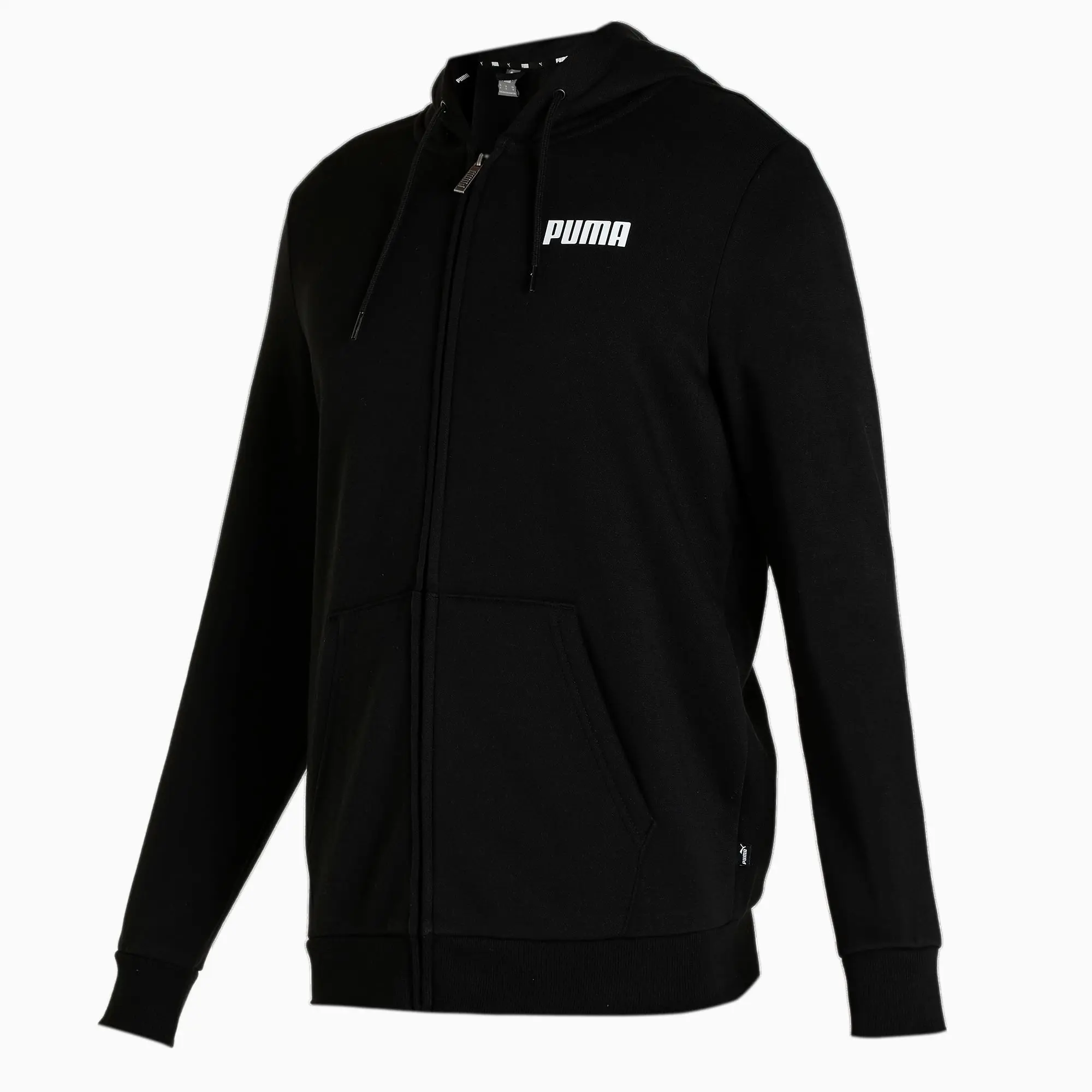 PUMA Essentials Full-Zip Full-Length Hoodie Men, Black, size 3XL
