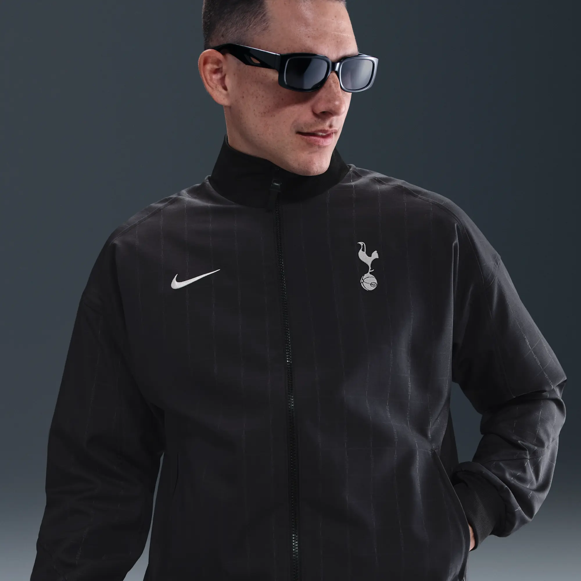 Tottenham Hotspur Strike Away Men's Nike Dri-FIT Football Anthem Jacket - Black - Polyester