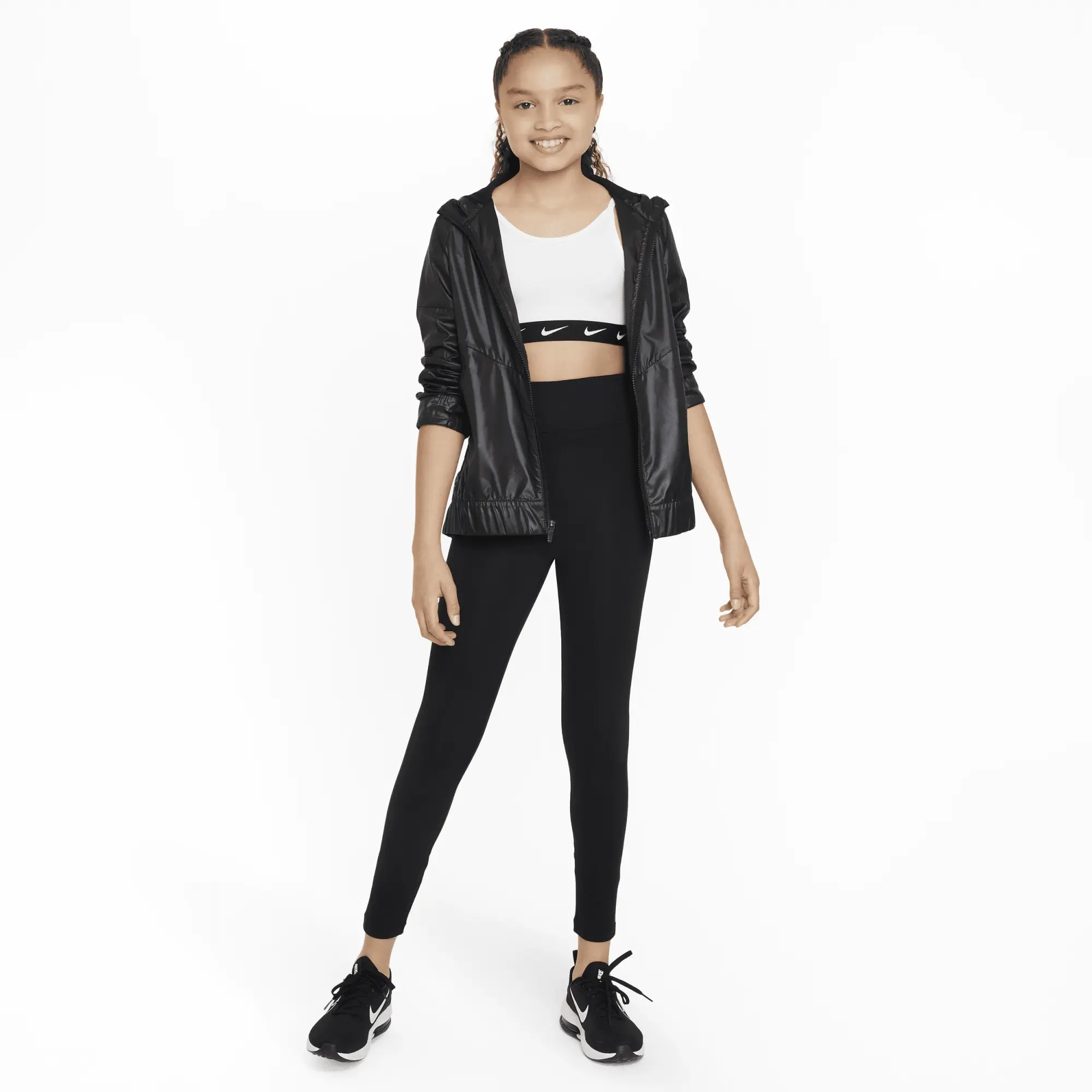 Nike One Girls' Sports Bra - White - Polyester/Elastane