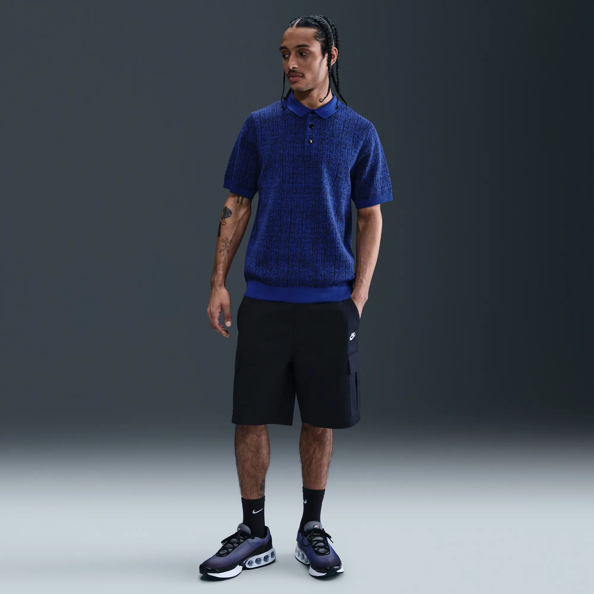 FFF Club Men's Nike Football Knit Polo - Blue - Polyester/Rayon