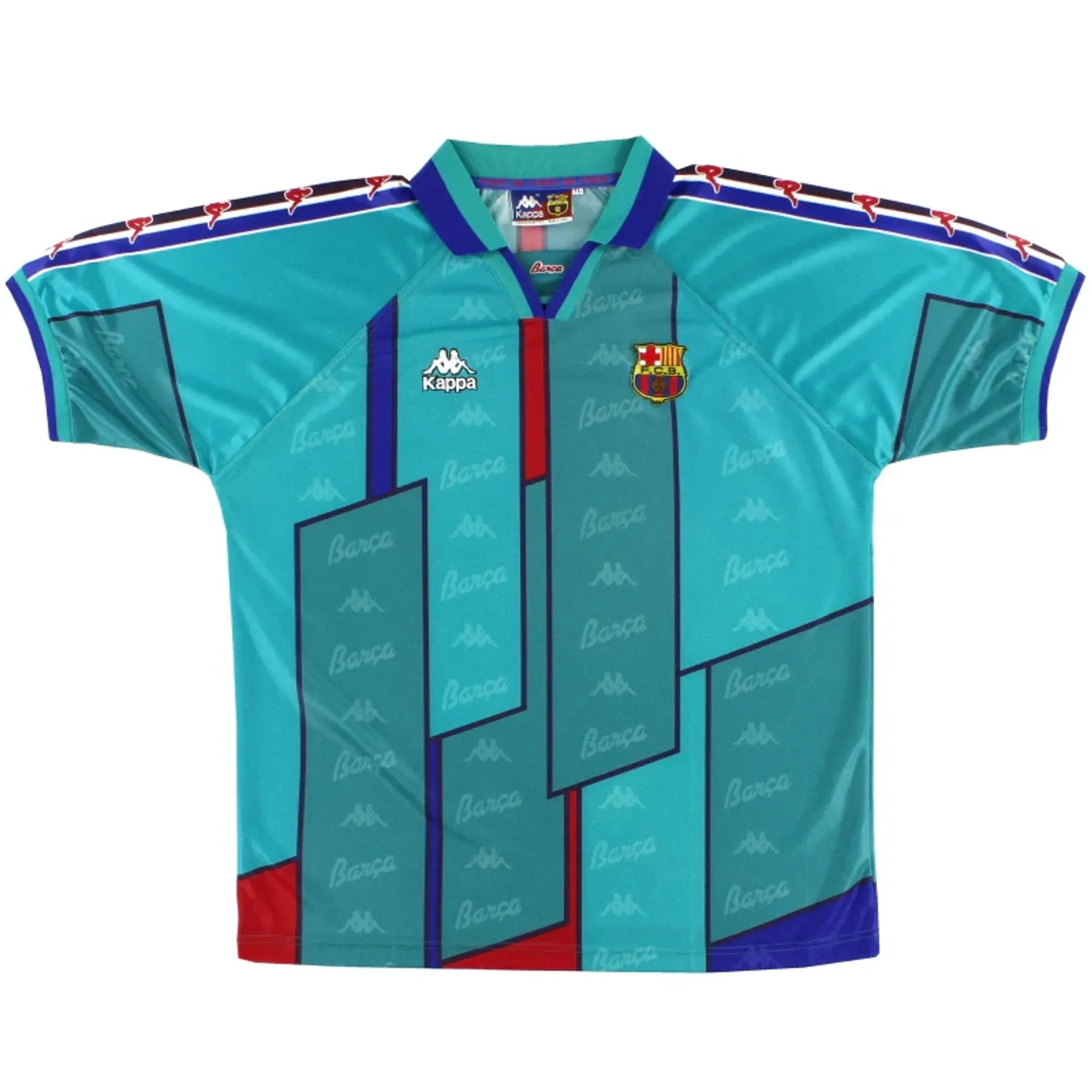 1995-97 Barcelona Kappa Away Shirt *Mint* M - Barcelona / Mint / Medium