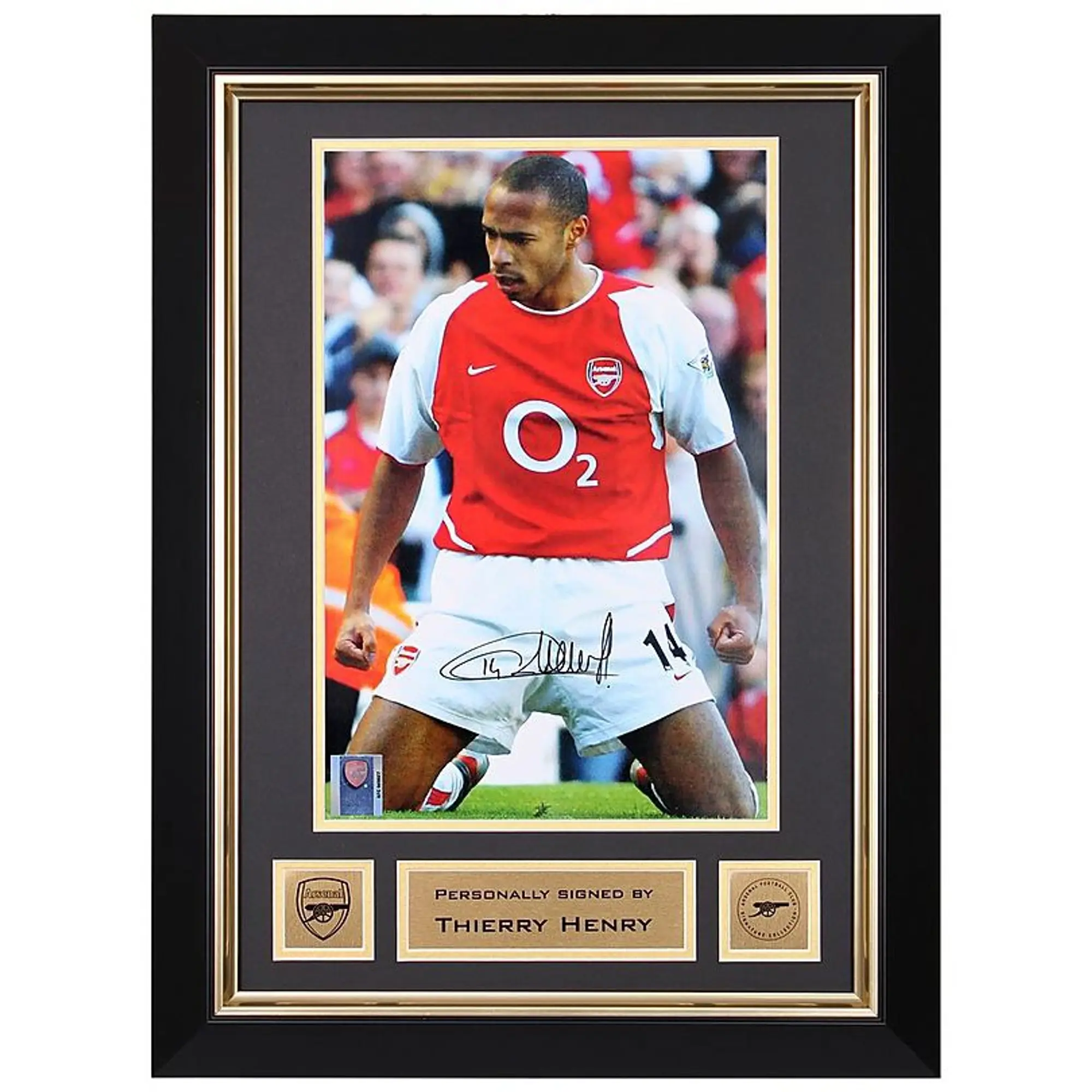 Arsenal Henry Framed Signed Photo V Tottenham 2002, Multicolor