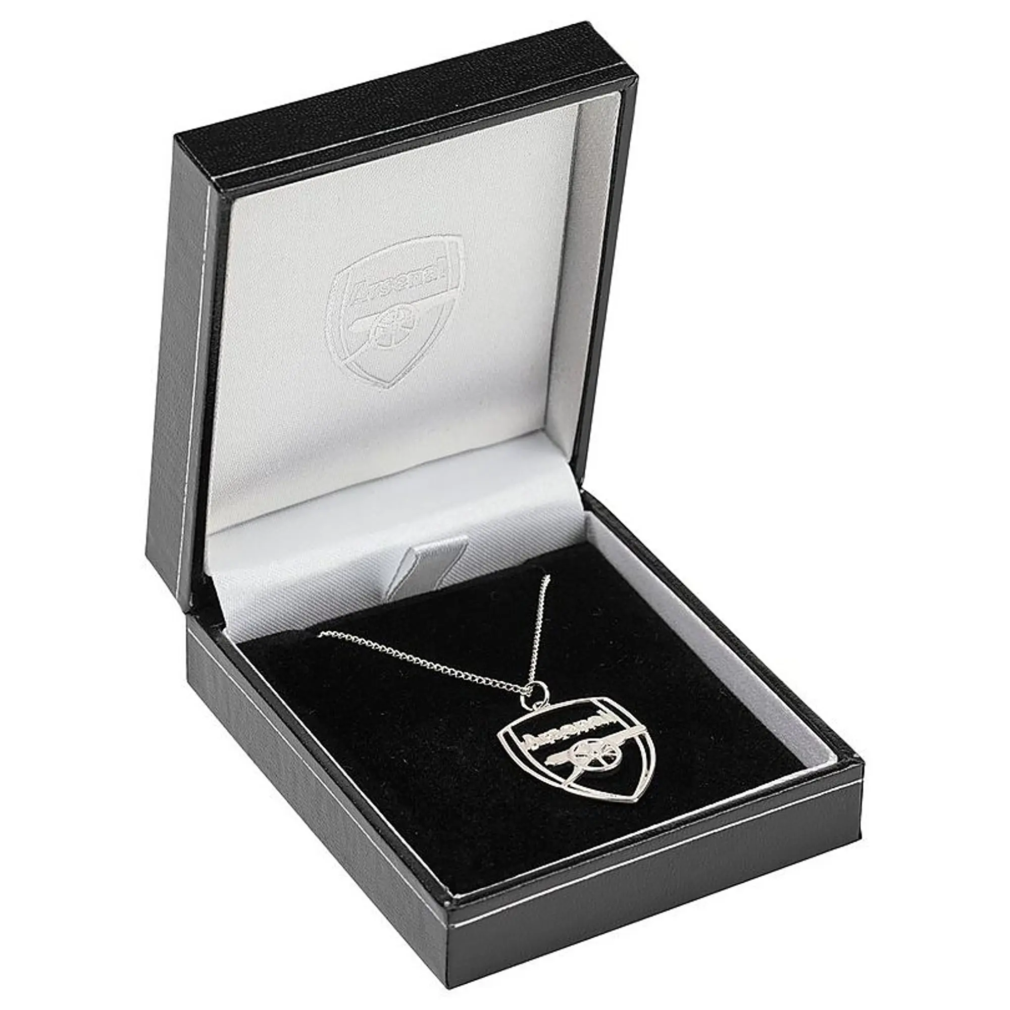 Arsenal Sterling Silver Cut Out Crest Pendant and Chain, Multicolor