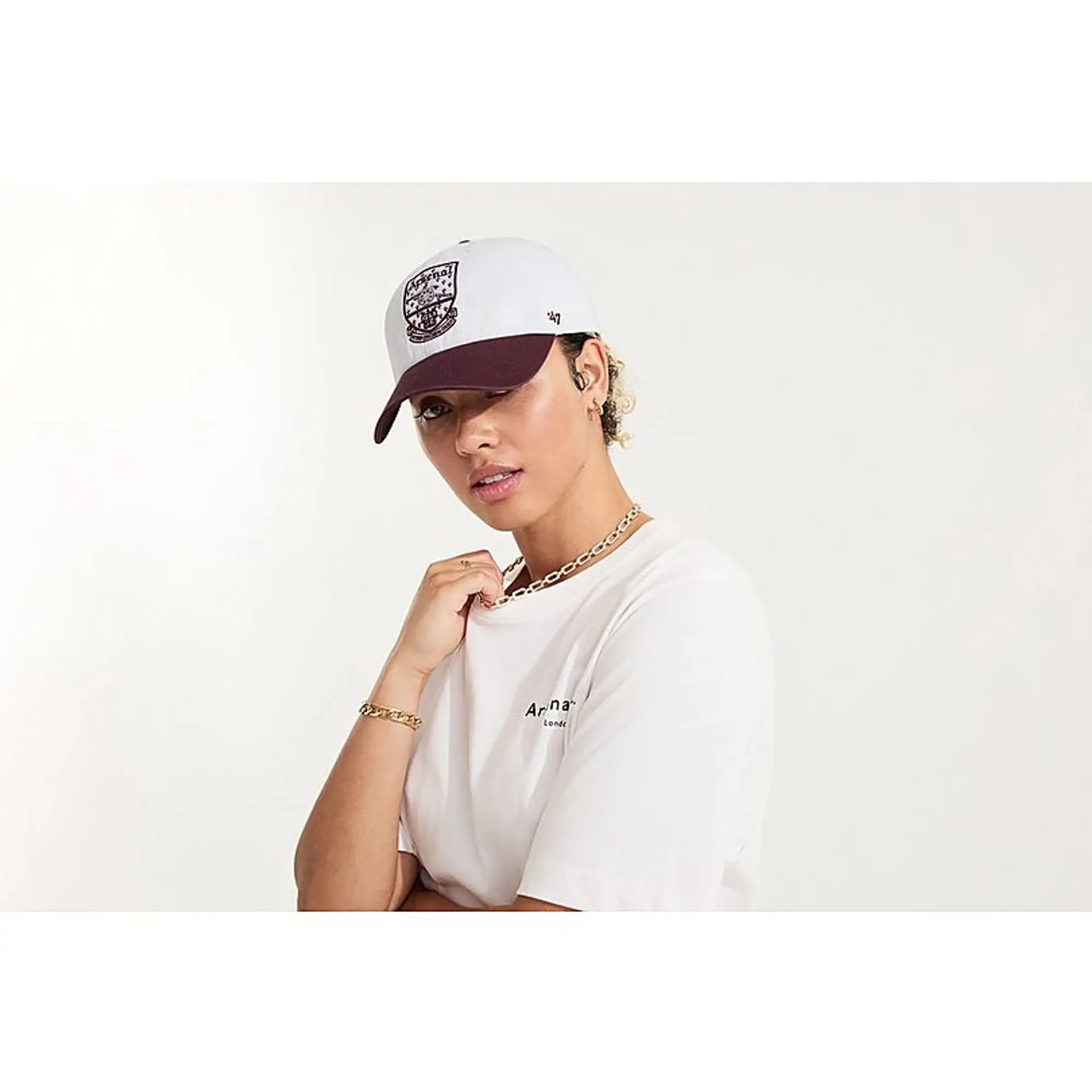 Arsenal 47 Two-Tone White and Burgundy Concordia Crest Cap, Multicolor