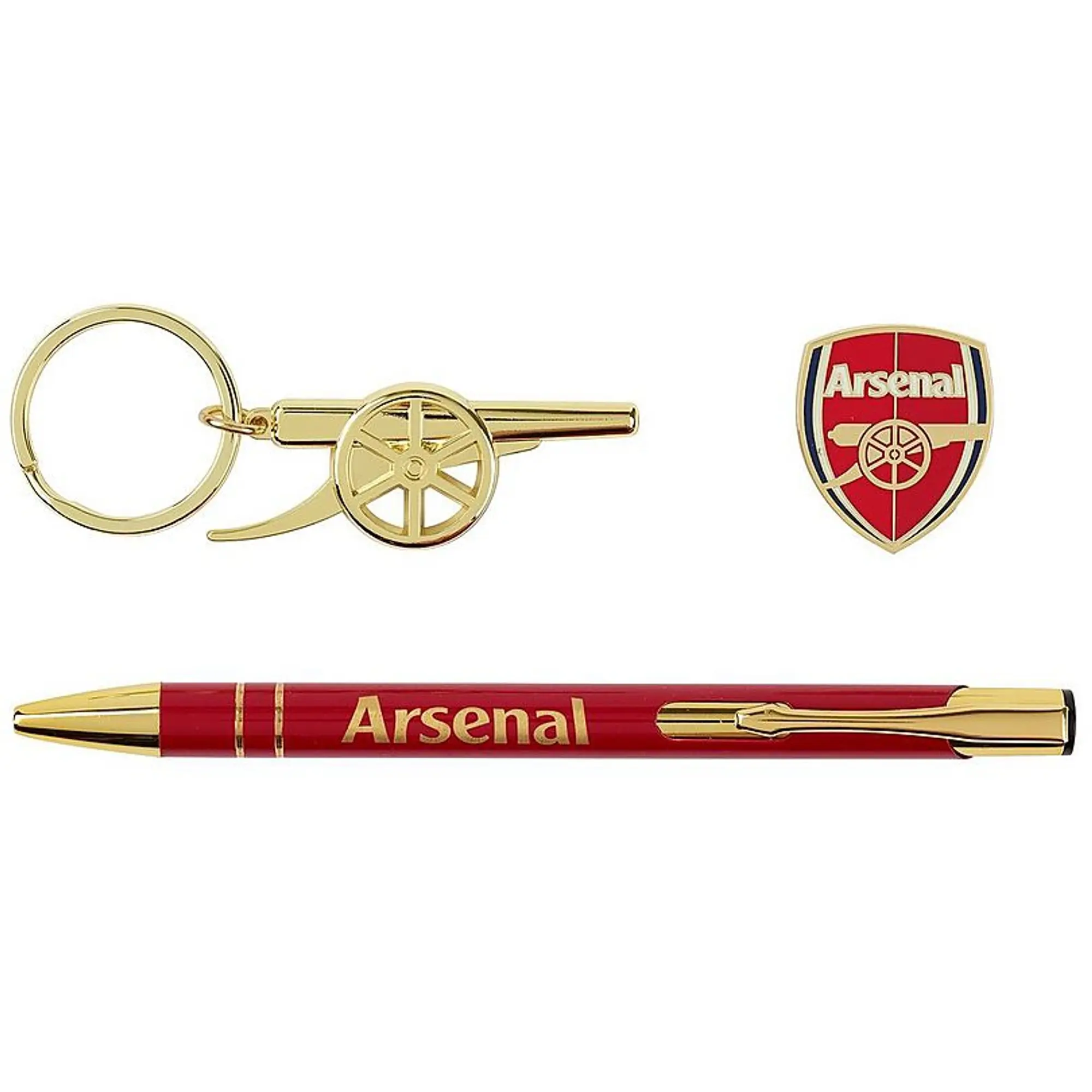 Arsenal Pen Badge and Keyring Set, Multicolor