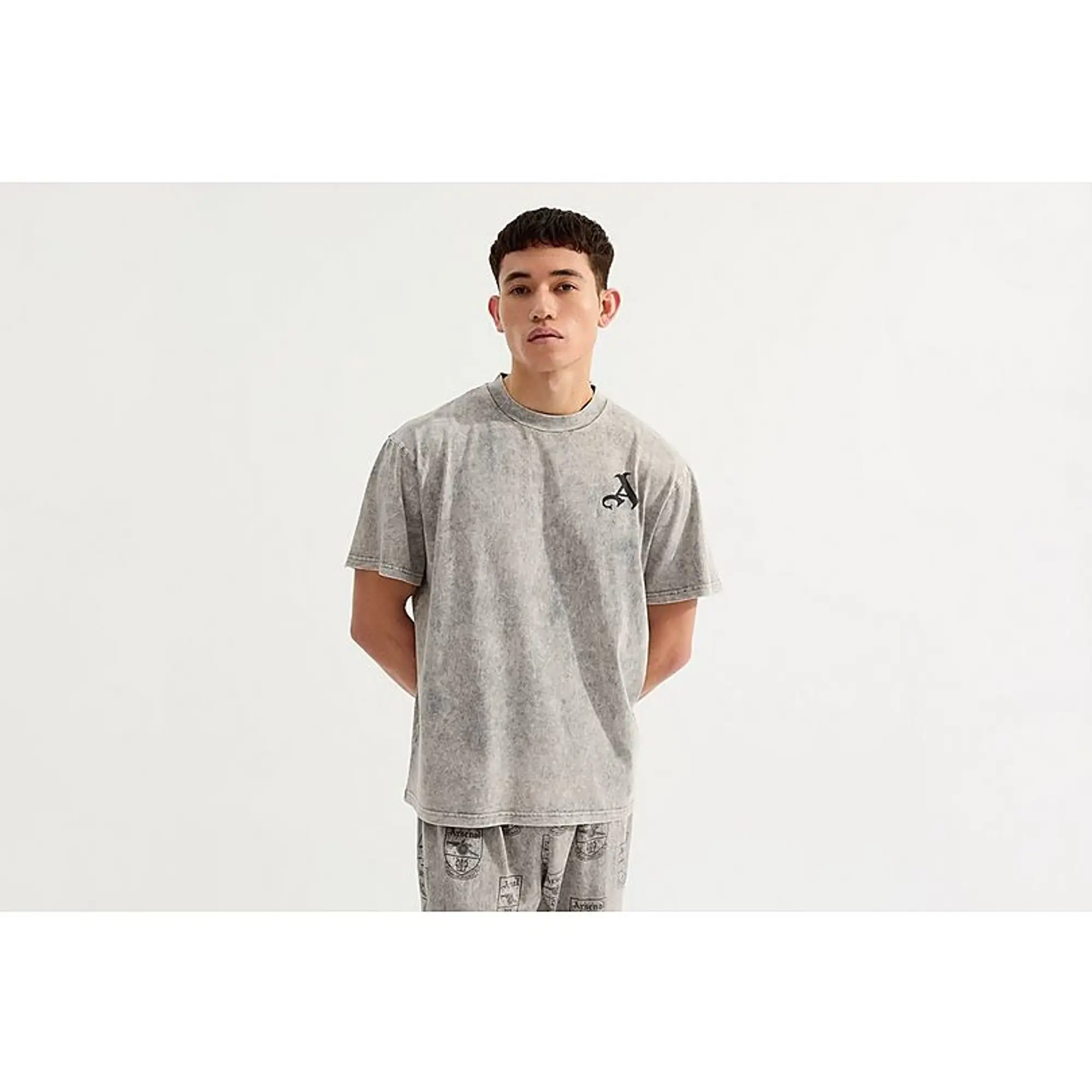 Arsenal Retro Washed Grey Lounge Set, Multicolor