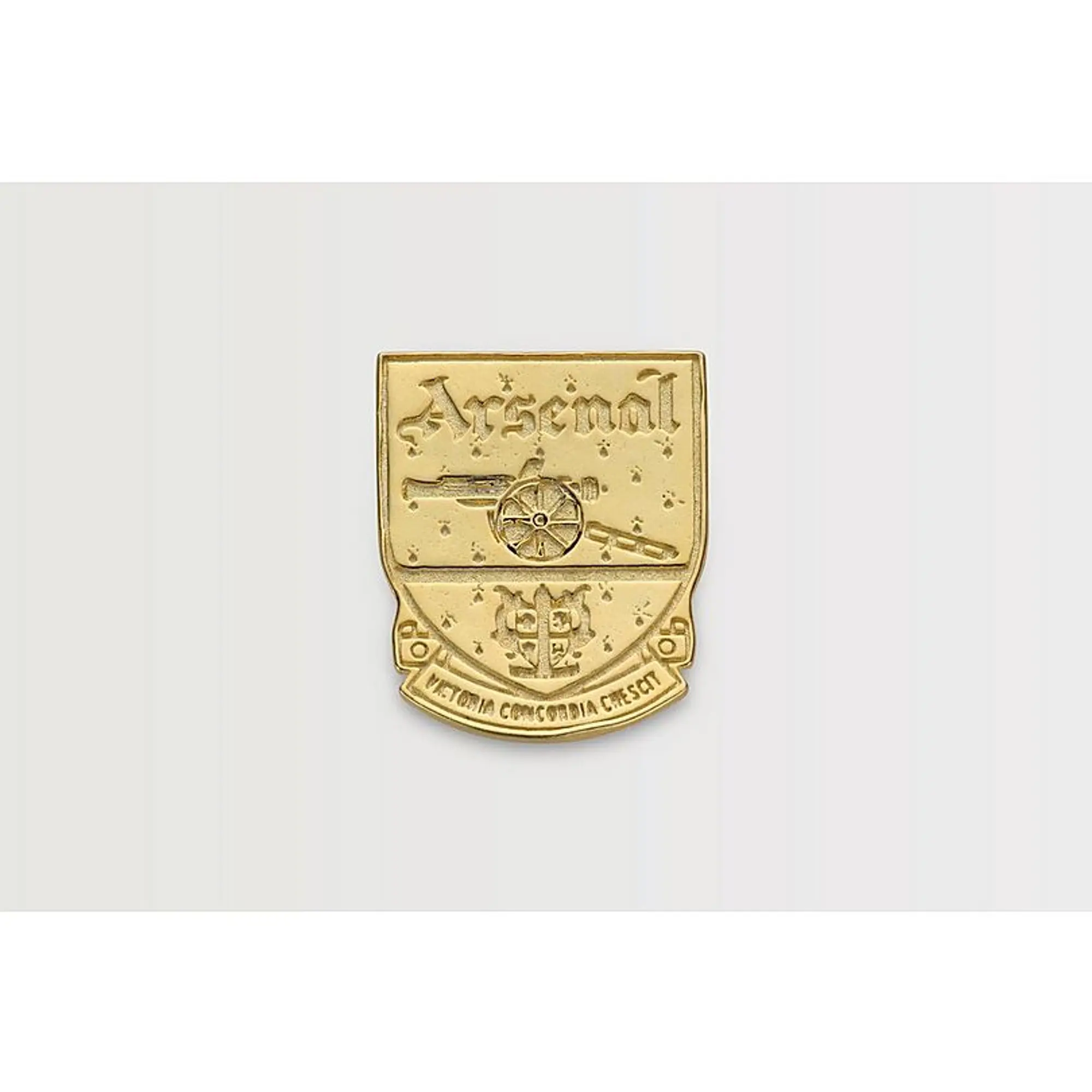Arsenal 18ct Gold Plated Silver Retro Crest Pin Badge, Multicolor