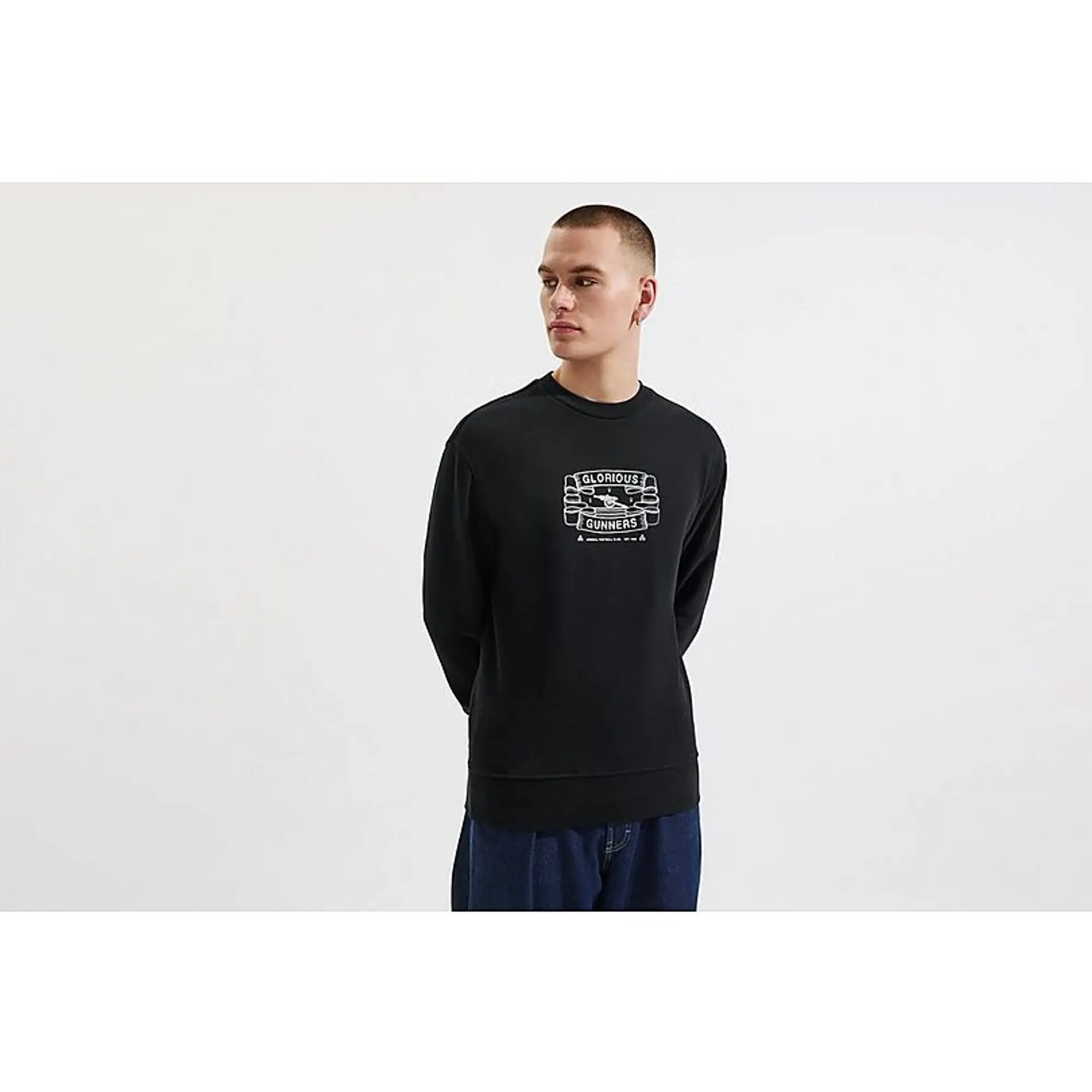Arsenal Glorious Gunners Black Graphic Sweatshirt, Multicolor