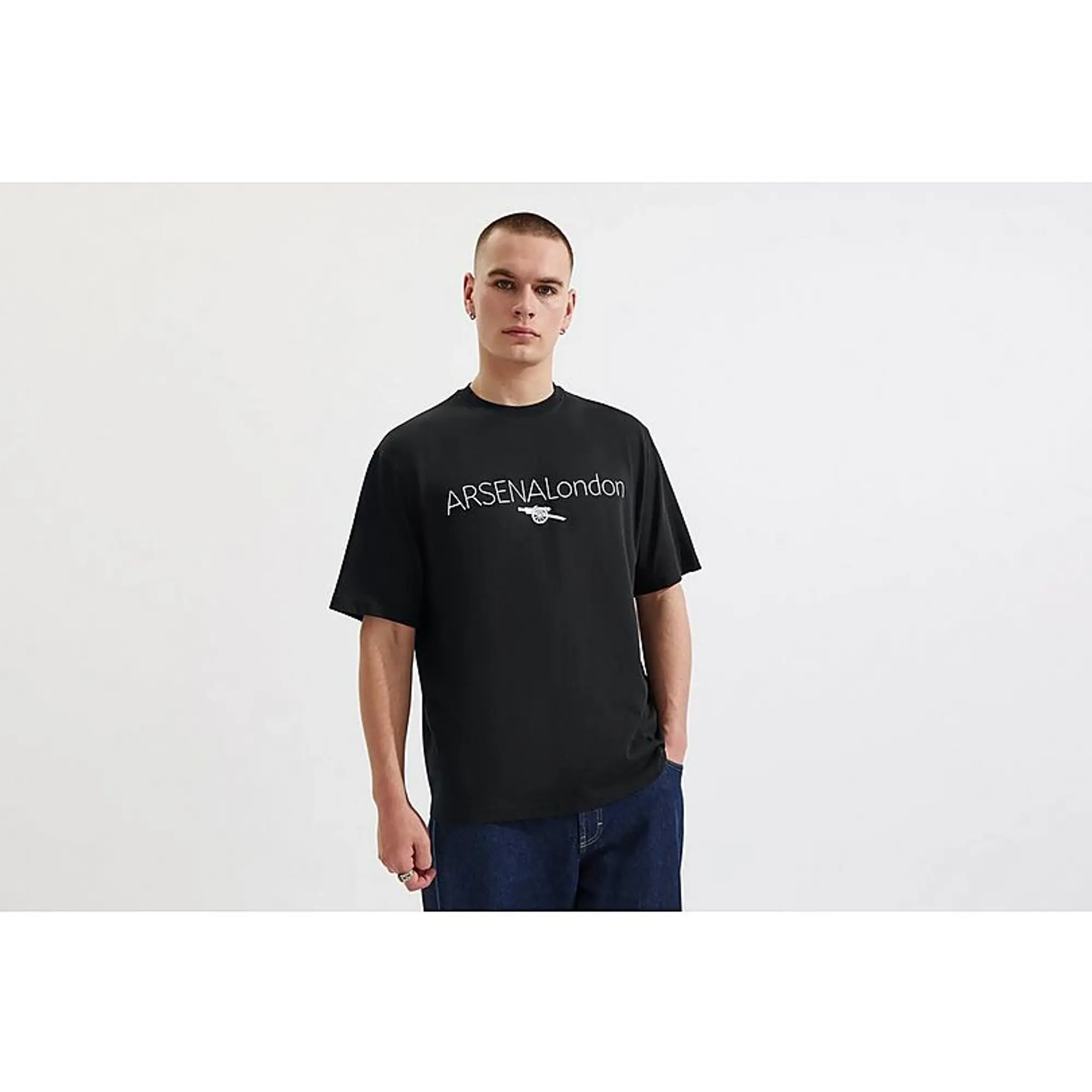 Arsenal London Black Graphic T-Shirt, Multicolor