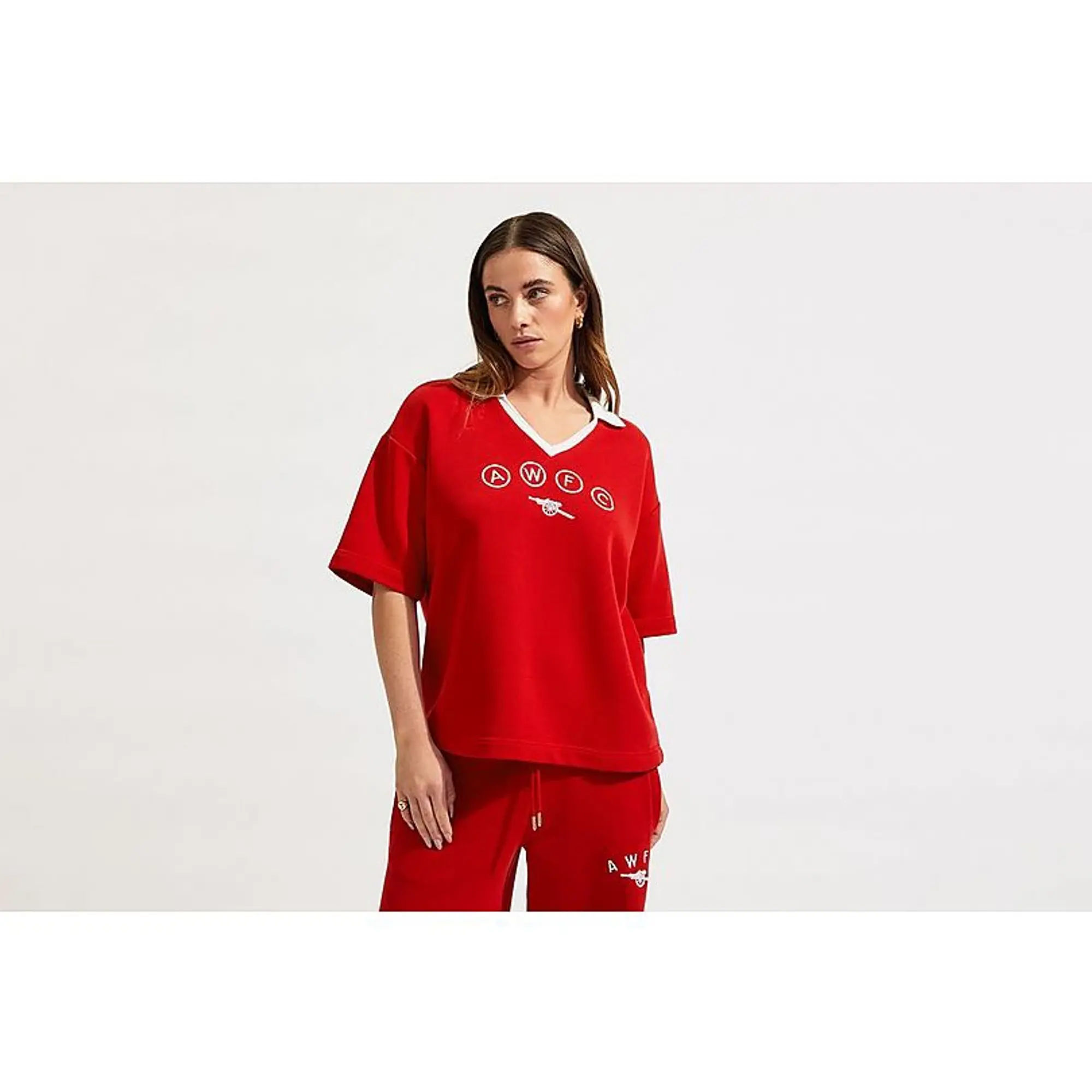 Arsenal AWFC Womens Boxy Polo Shirt, Multicolor