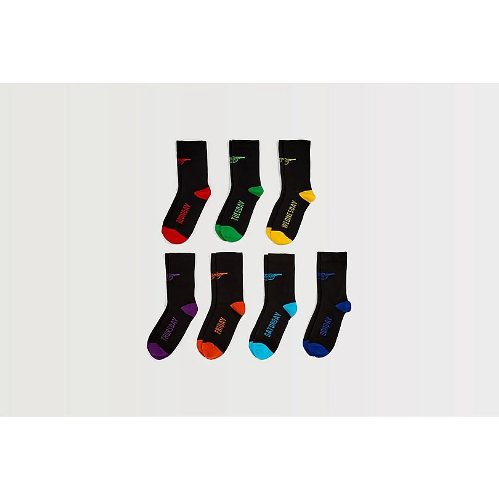 Arsenal 7 Day Socks, Multicolor