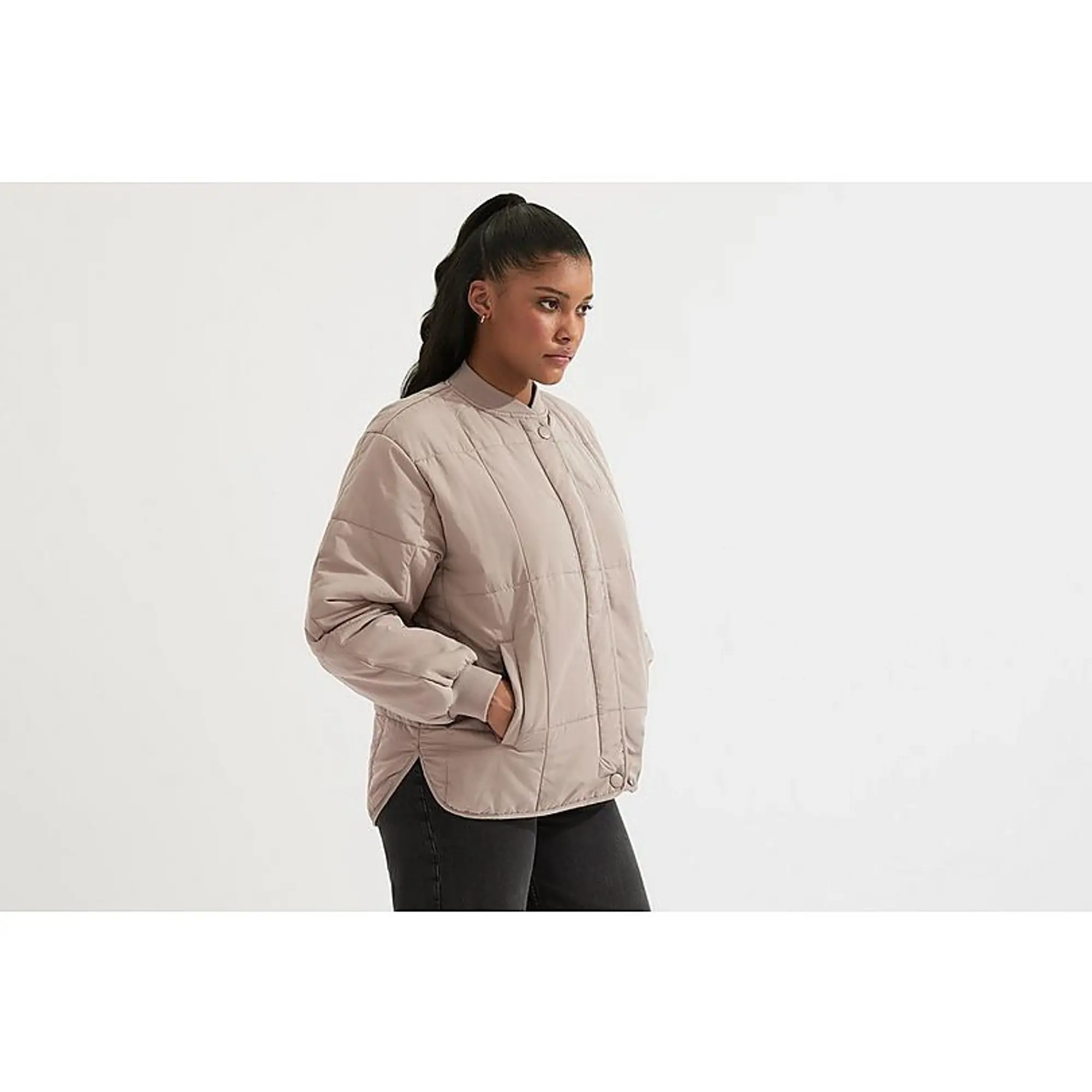 Arsenal Womens Holloway Social Club Beige Puffer Jacket, Multicolor