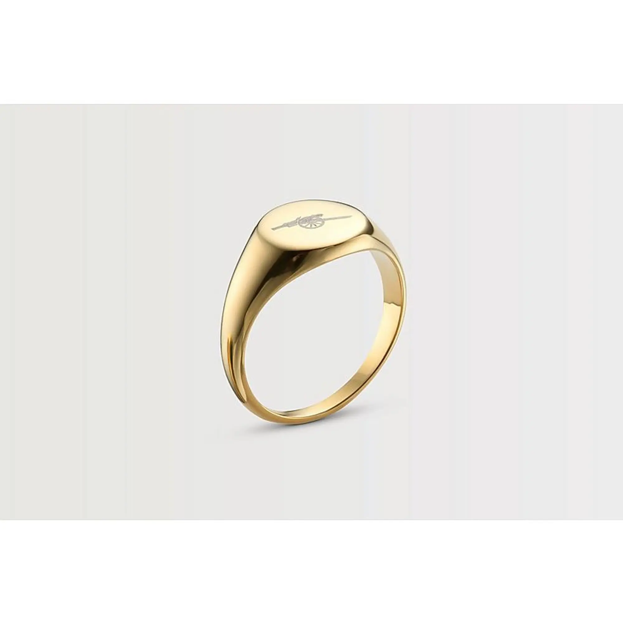 Arsenal Gold Plated Stainless Steel Round Signet Ring, Multicolor