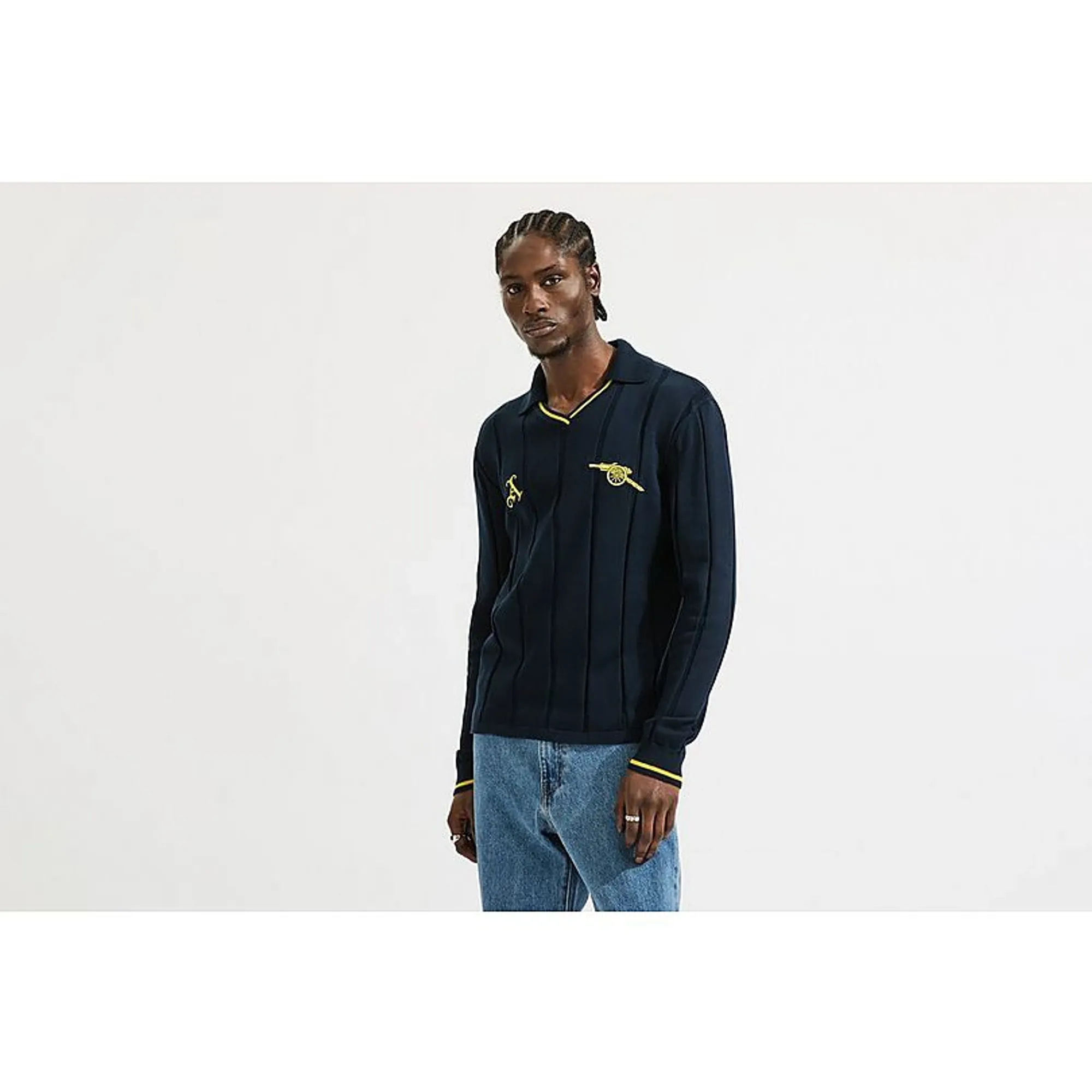 Arsenal Unisex Navy Knitted Polo Shirt, Multicolor