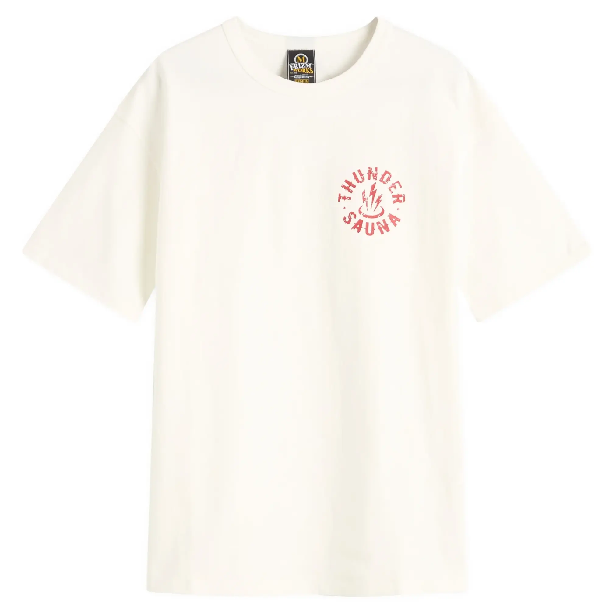 FrizmWORKS Men's Thunder Sauna Signboard T-Shirt White