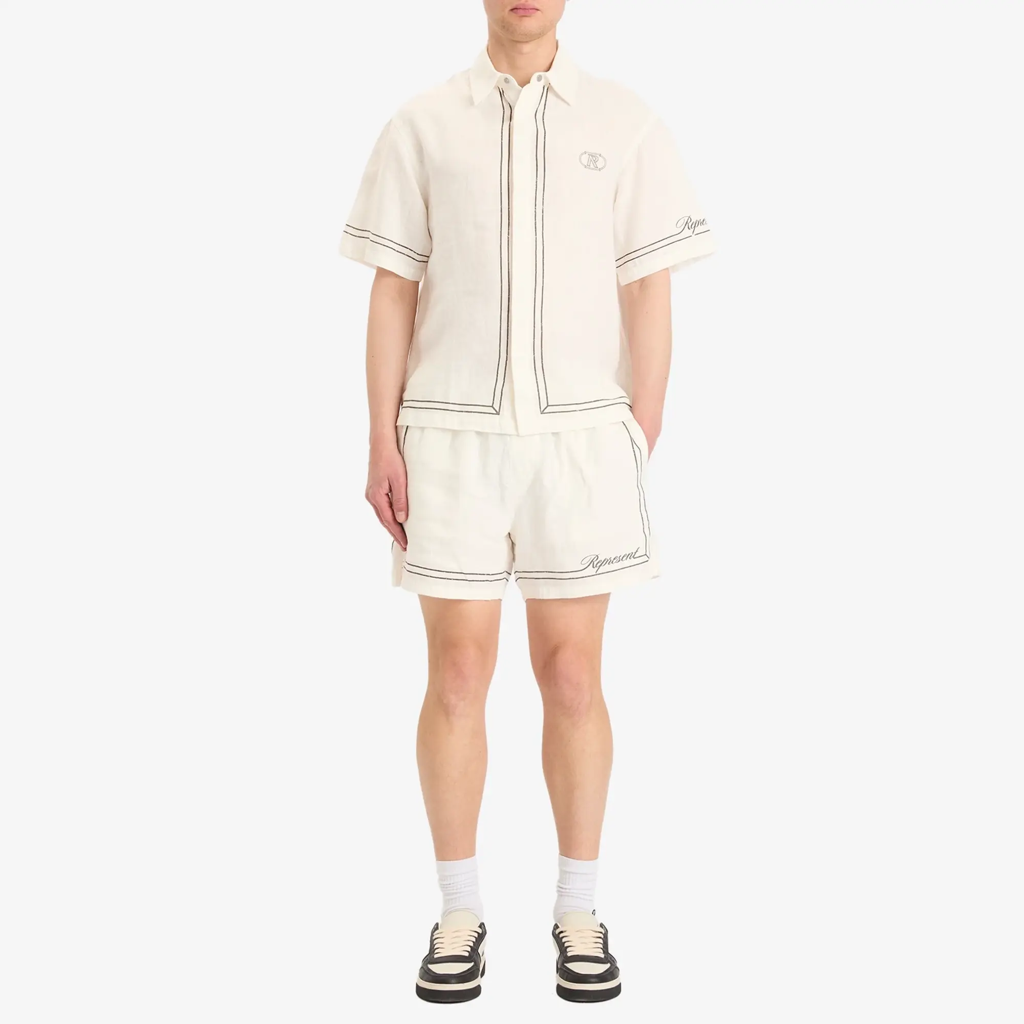 Represent Men's Border Vacation Short Whisper White