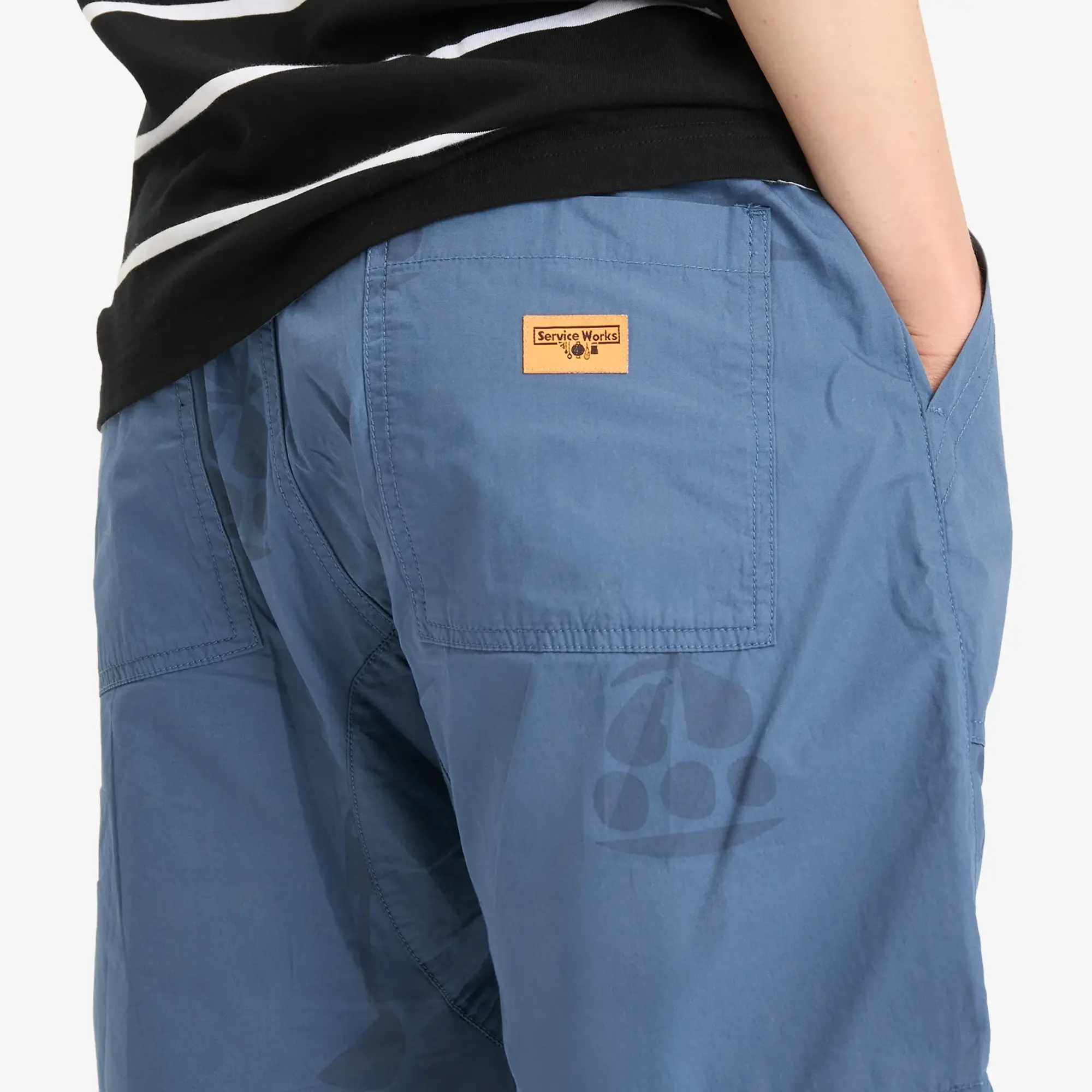 Service Works Men's Poplin Printed Chef Shorts Slate