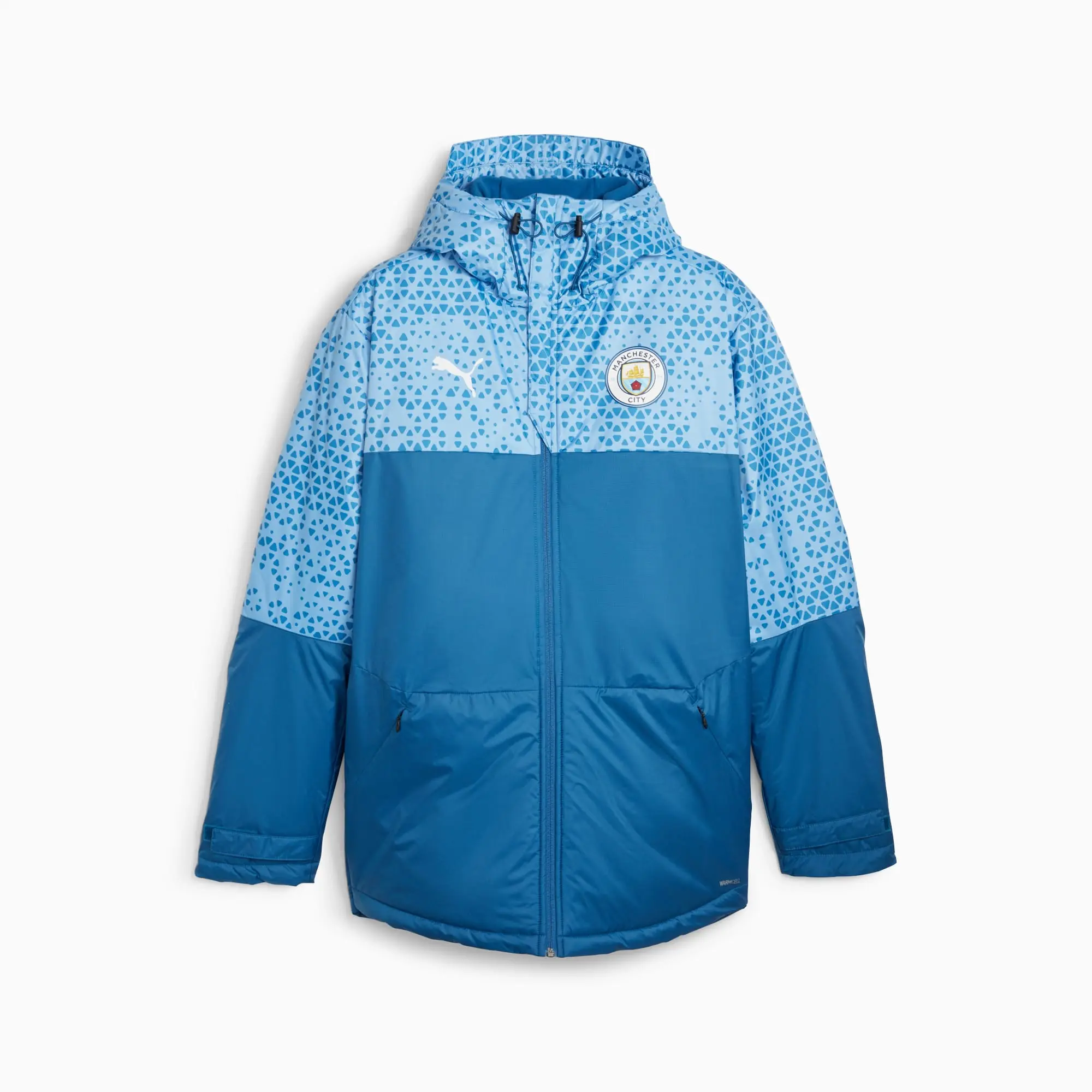PUMA Manchester City Football Graphic Winter Jacket, Lake Blue/Light Blue, size 3XL