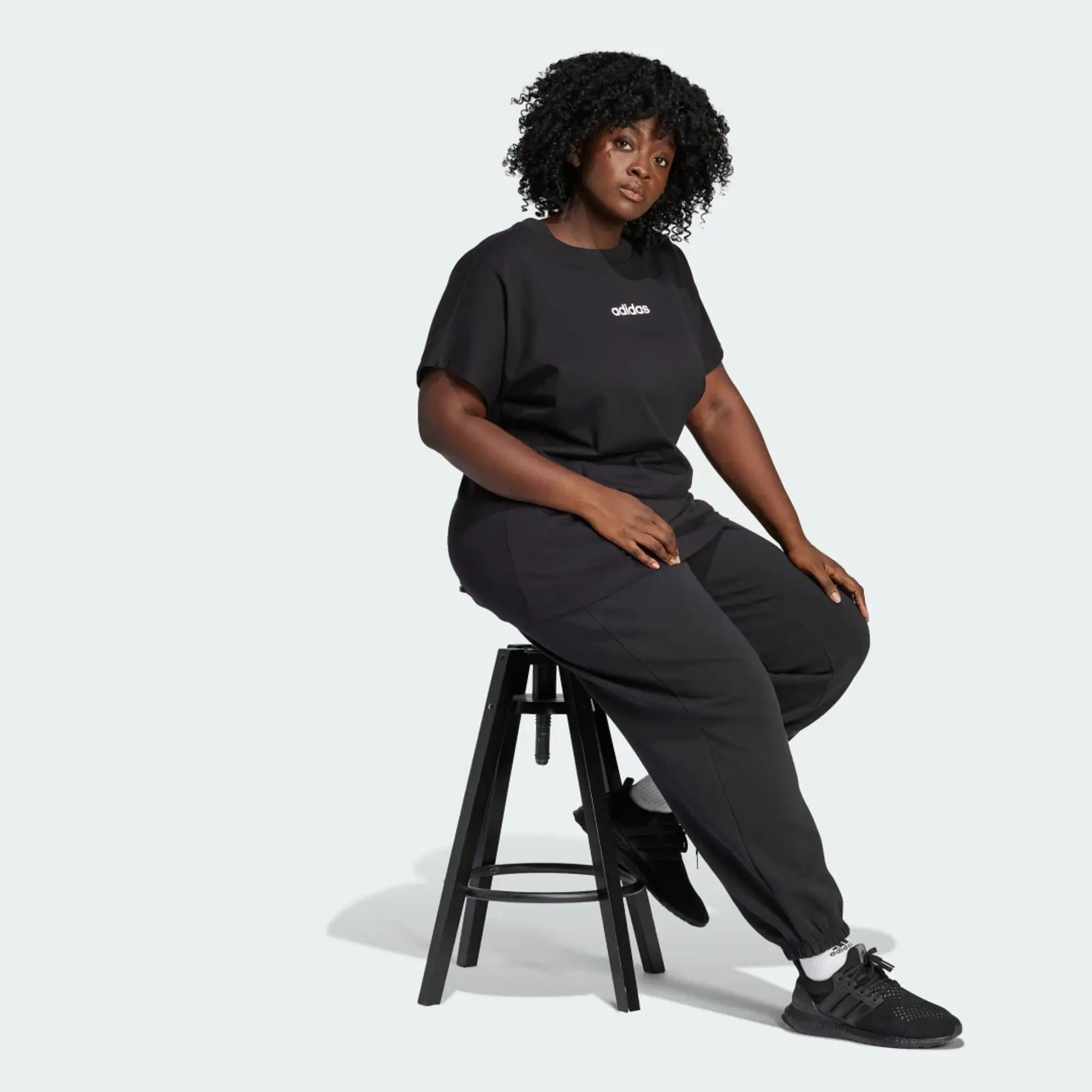 adidas Essentials Linear Cotton T-Shirt (Plus Size)