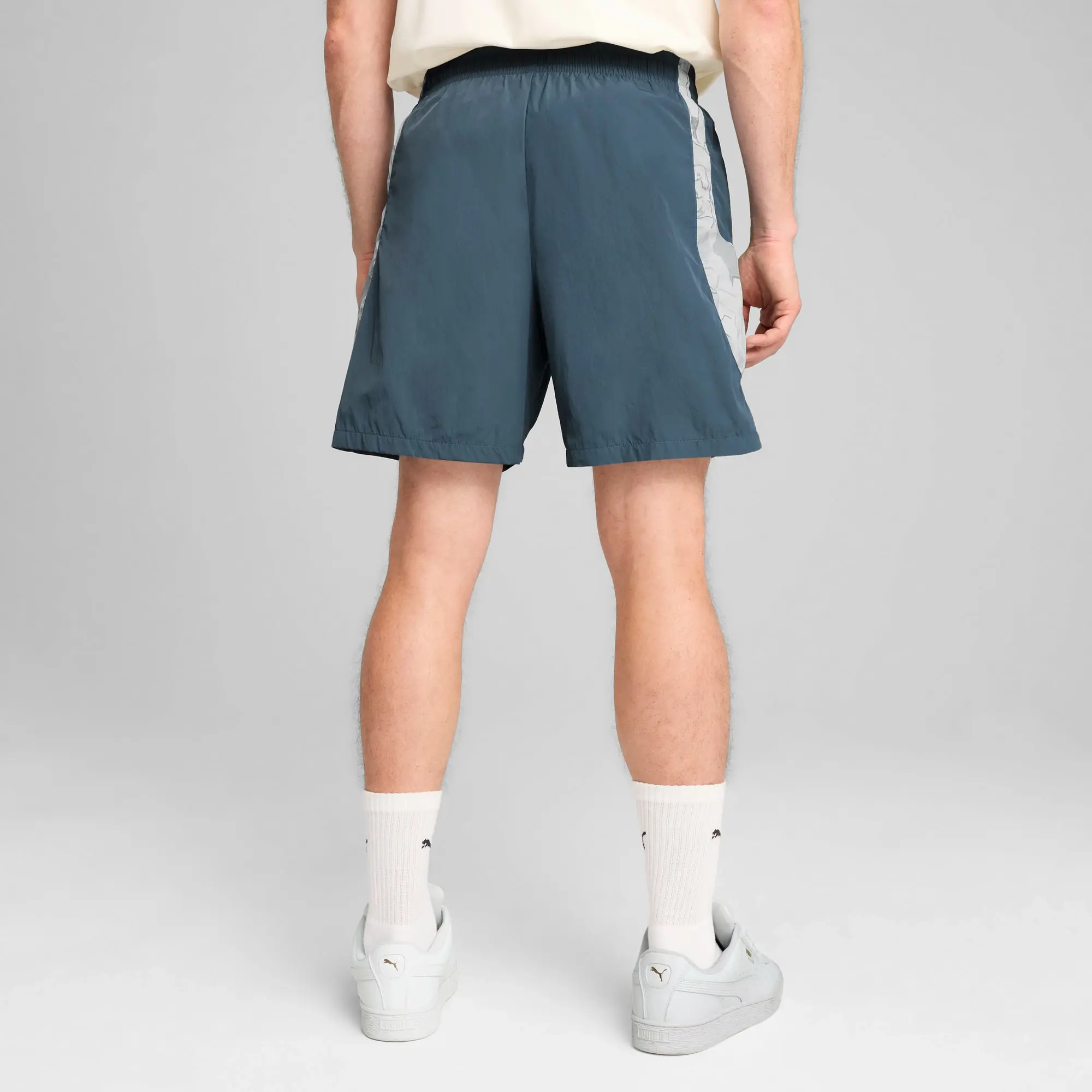 PUMA Kid Super x Manchester City Travel Shorts Men, Grey Skies/Frosted Dew, size Large