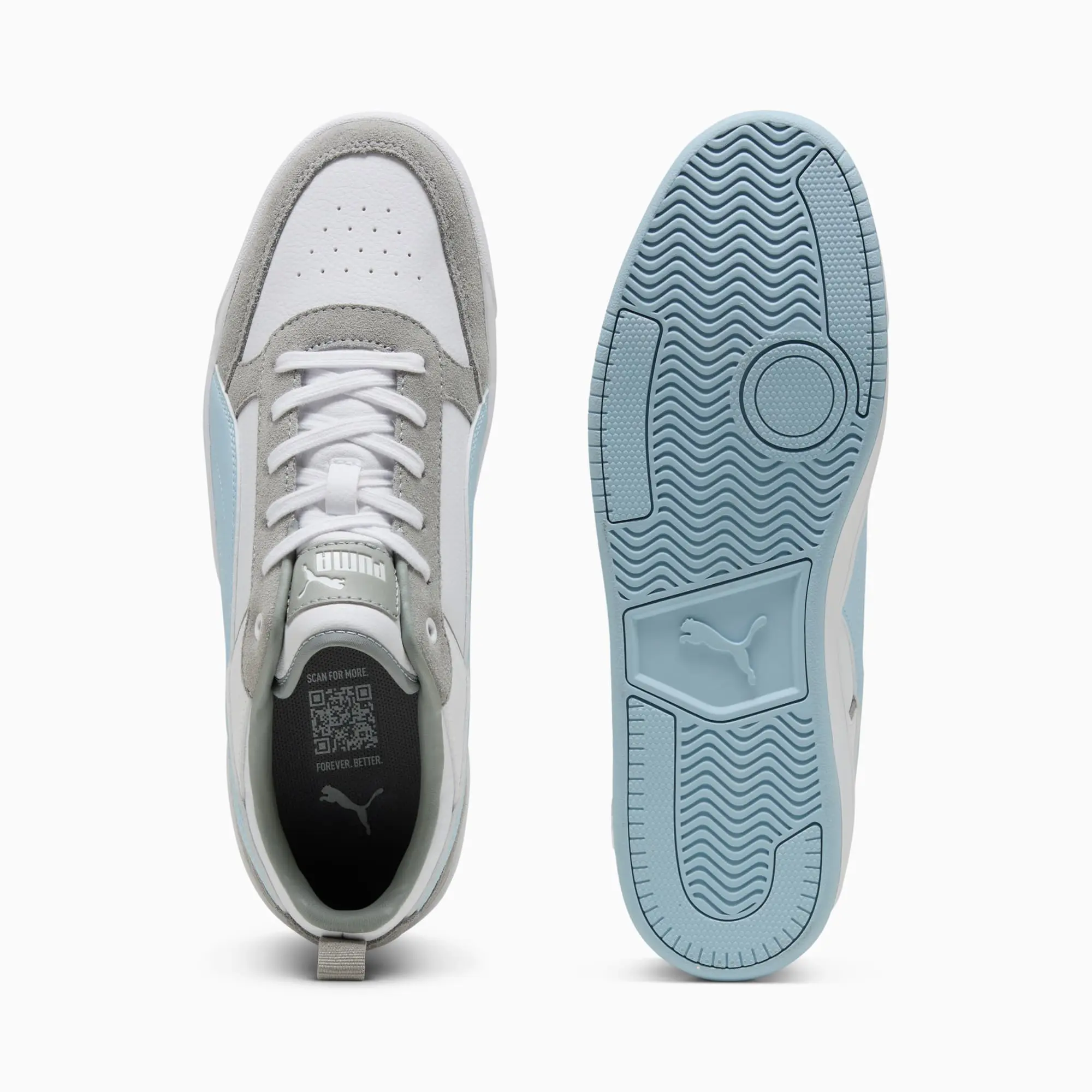 PUMA Dribble Sd Sneakers, White/Silver Sky/Feather Grey, size 10