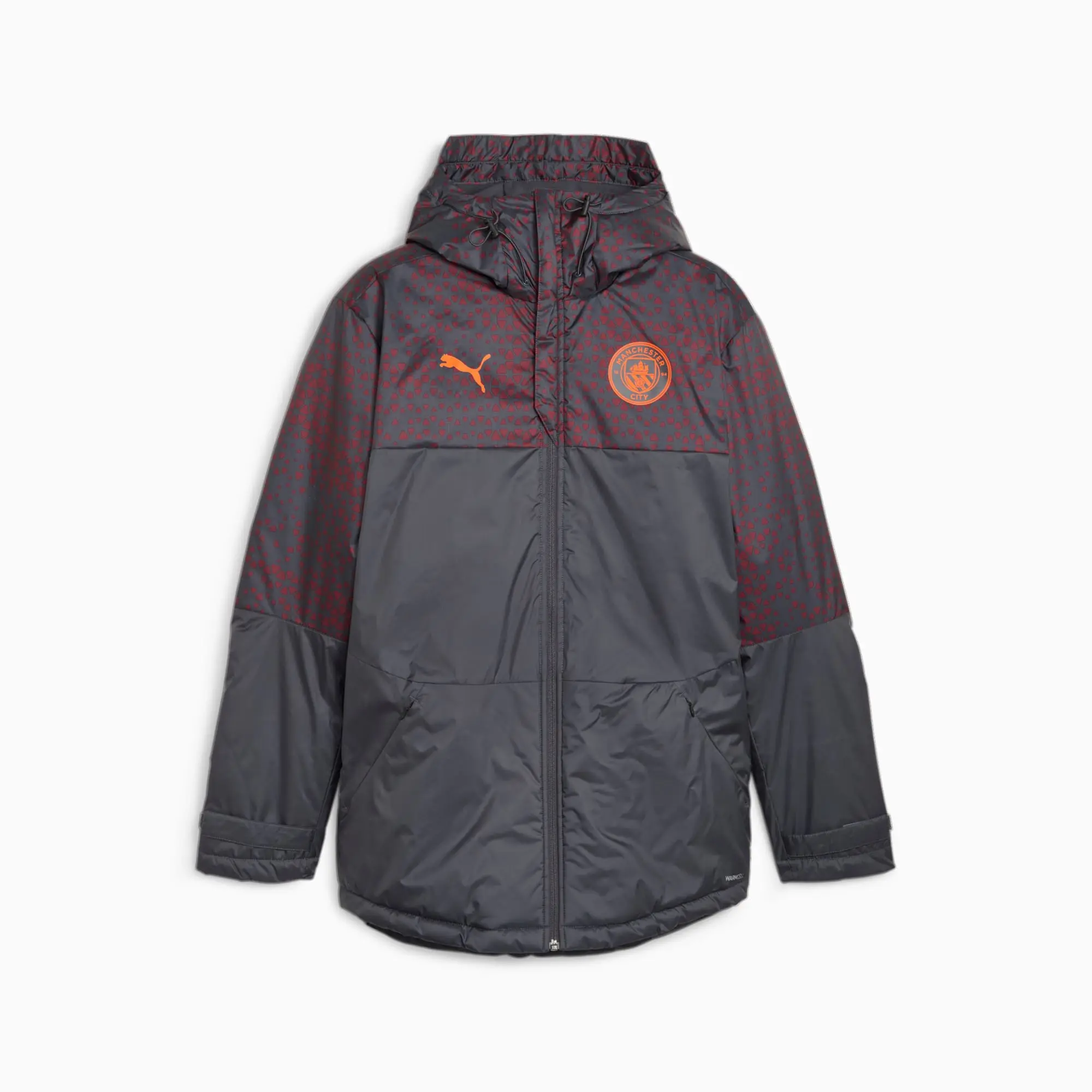 PUMA Manchester City Football Graphic Winter Jacket, Strongray/Aubergine, size 3XL