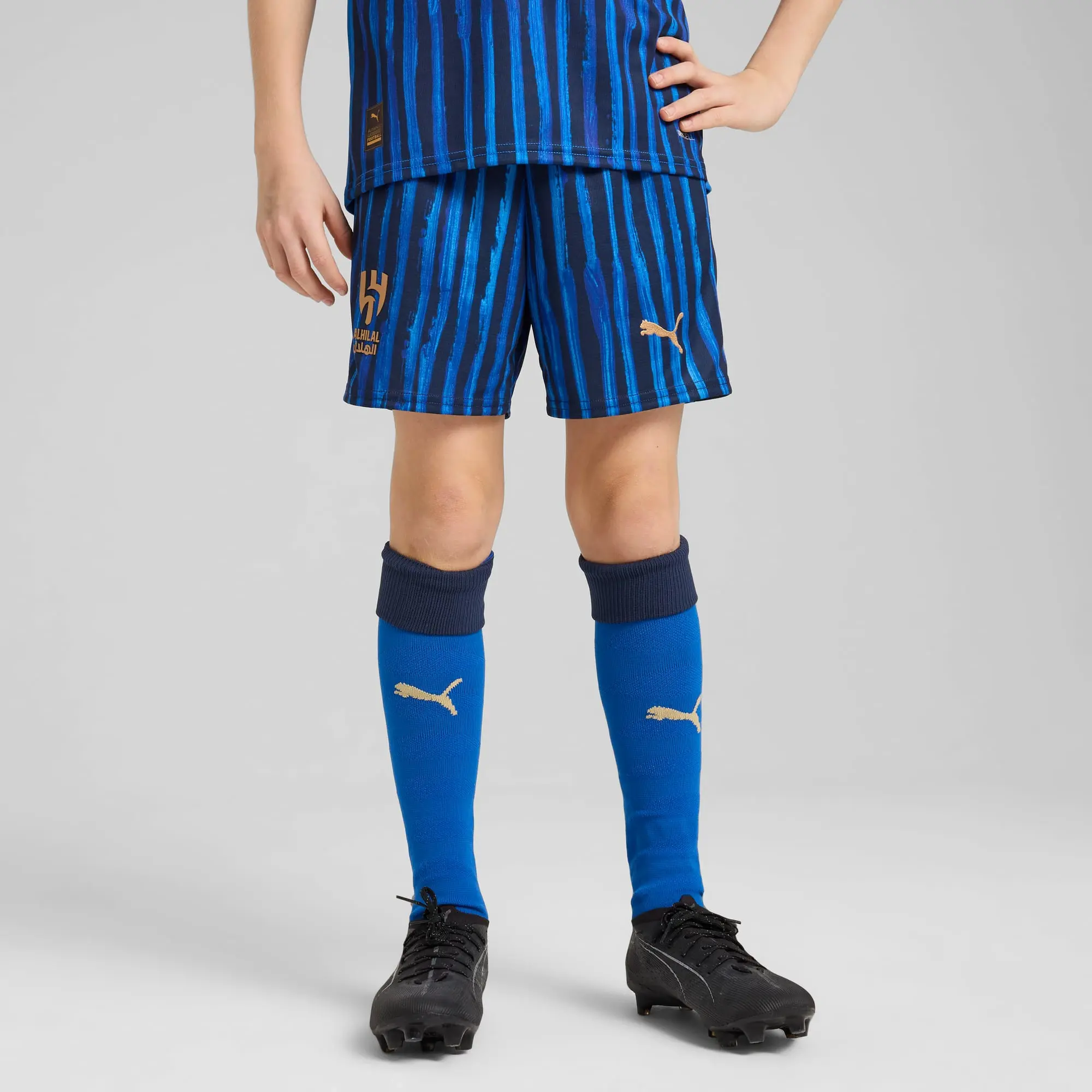 PUMA Kid Super x Al-Hilal Sfc Shorts Youth, Dark Blue, size 11-12 Youth