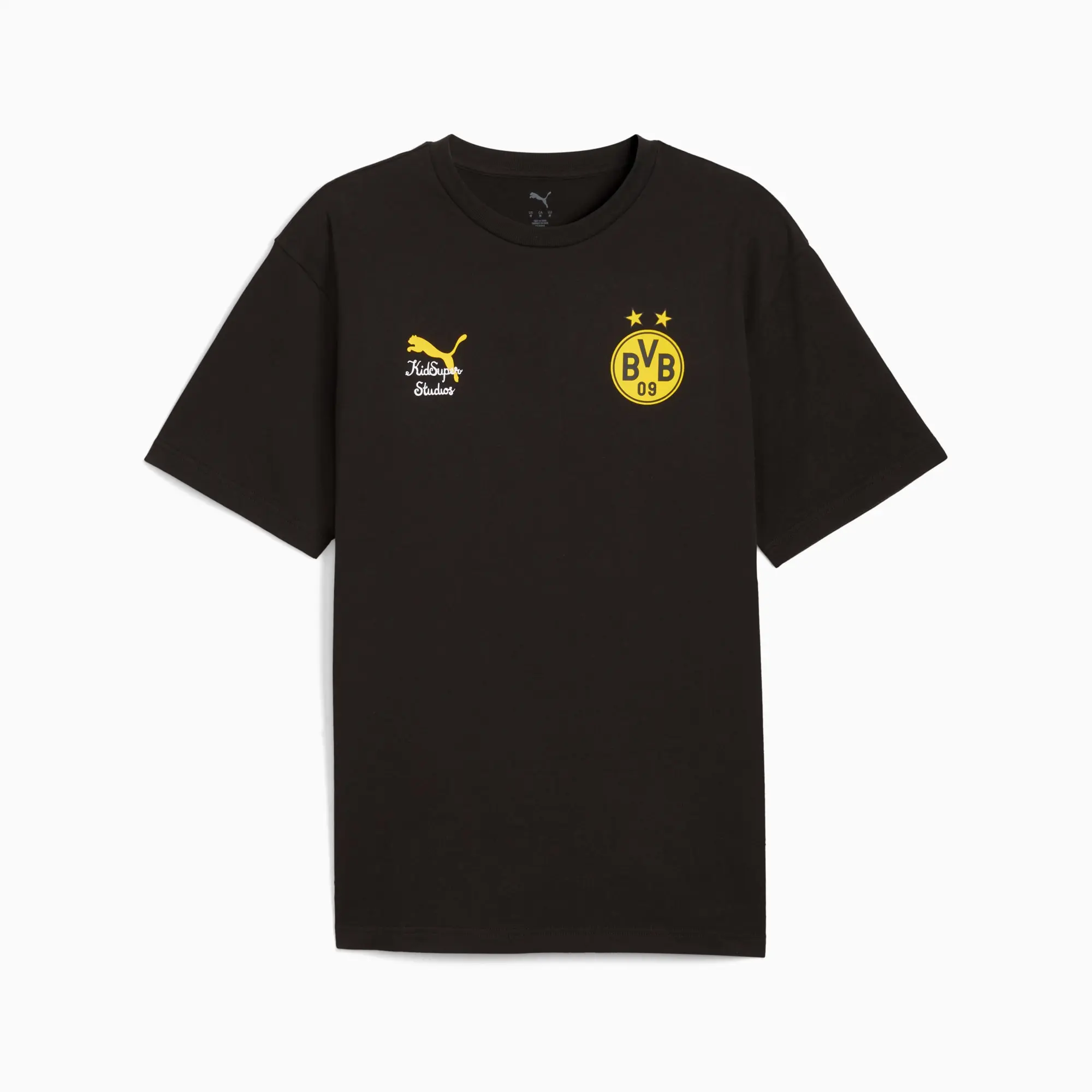 PUMA Kid Super x Borussia Dortmund Graphic T-Shirt Men, Black/Faster Yellow, size 3XL