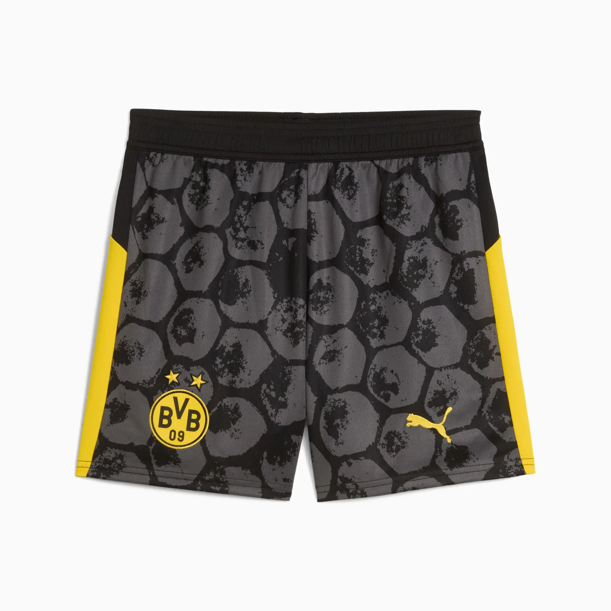 PUMA Kid Super x Borussia Dortmund Shorts Youth, Black/Faster Yellow, size 11-12 Youth